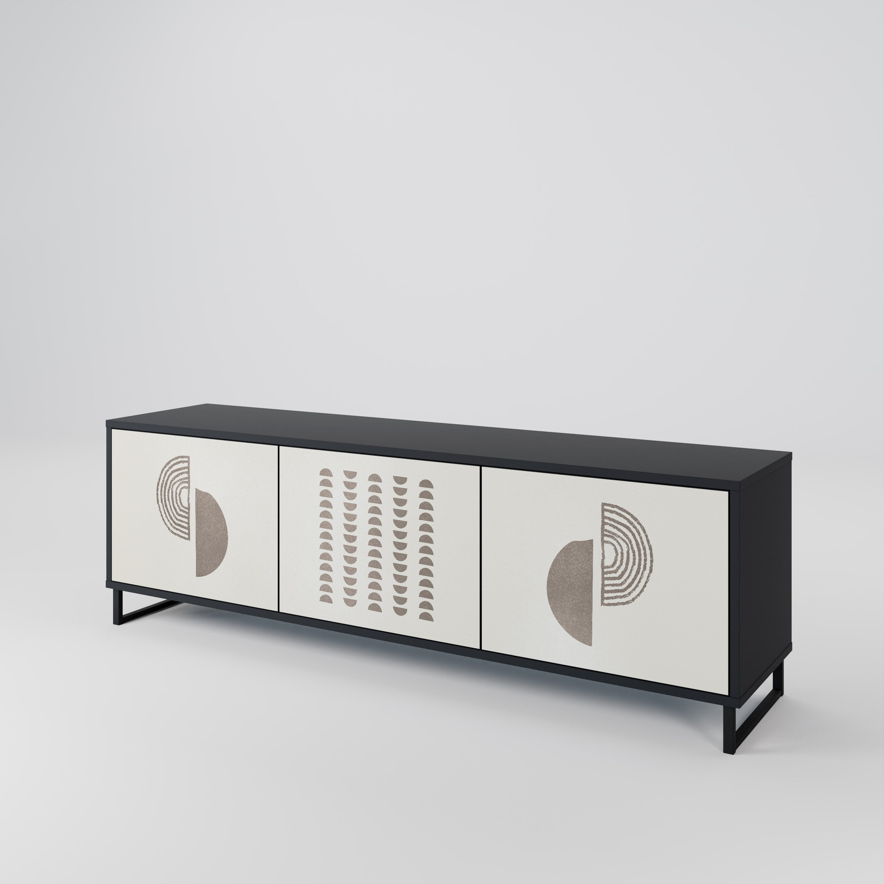 Mueble de TV de 3 puertas HARMONY ESSENCE en acabado negro
