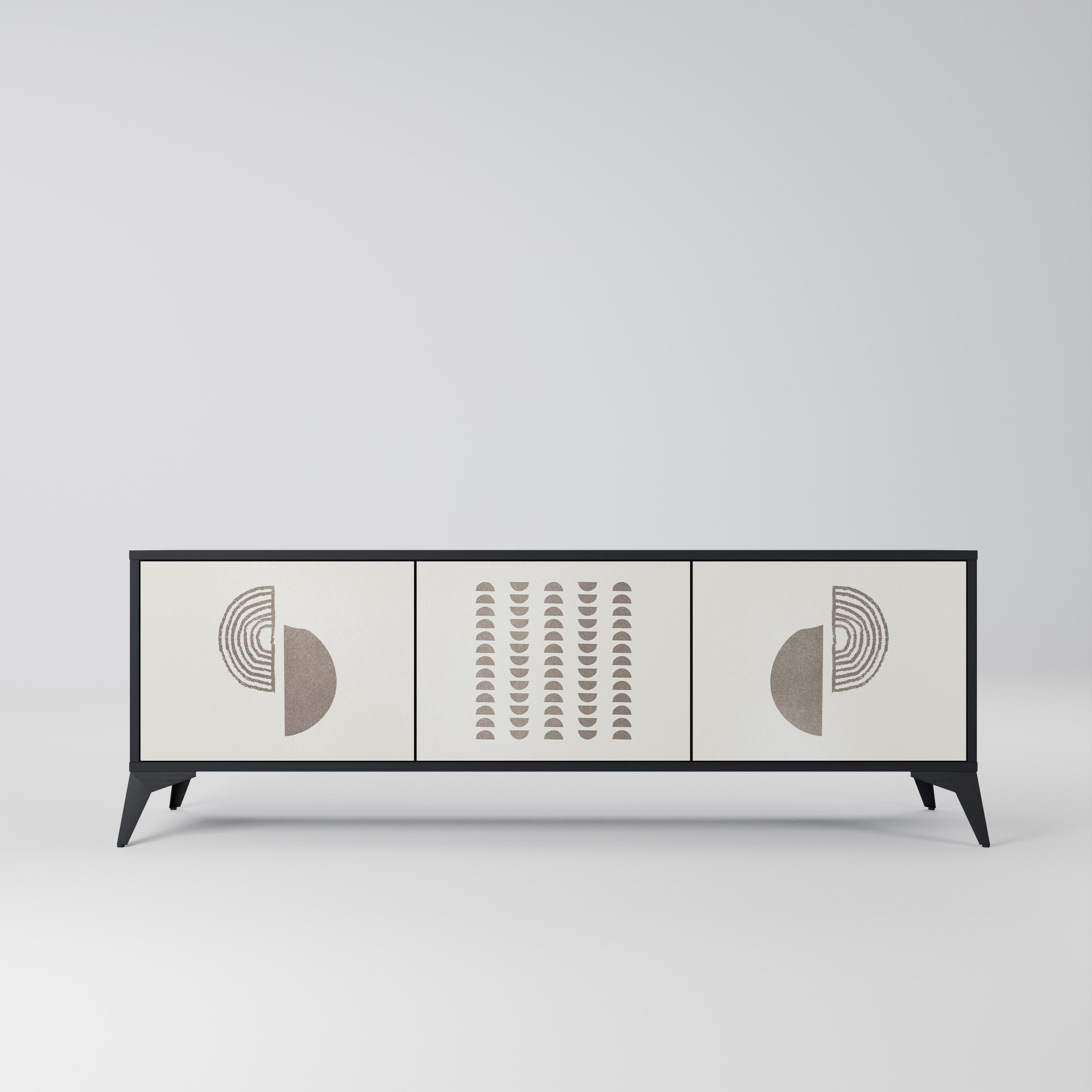 Mueble de TV de 3 puertas HARMONY ESSENCE en acabado negro