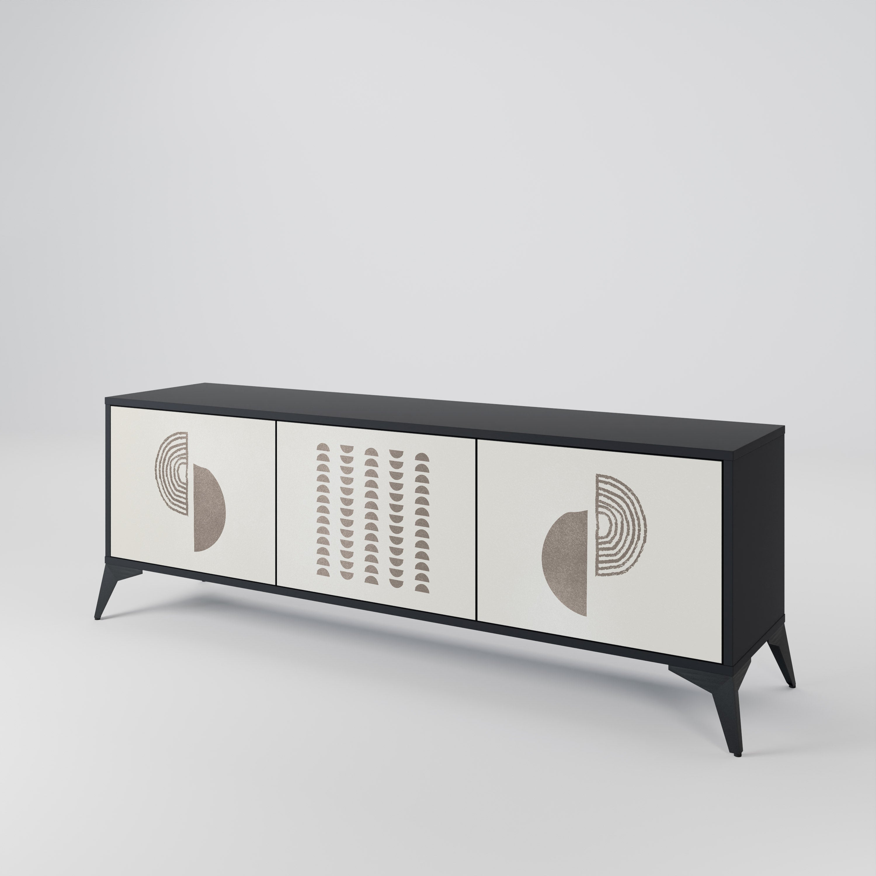 Mueble de TV de 3 puertas HARMONY ESSENCE en acabado negro