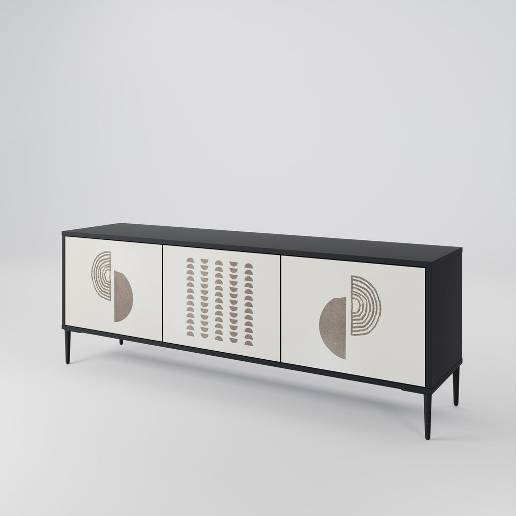 Mueble de TV de 3 puertas HARMONY ESSENCE en acabado negro