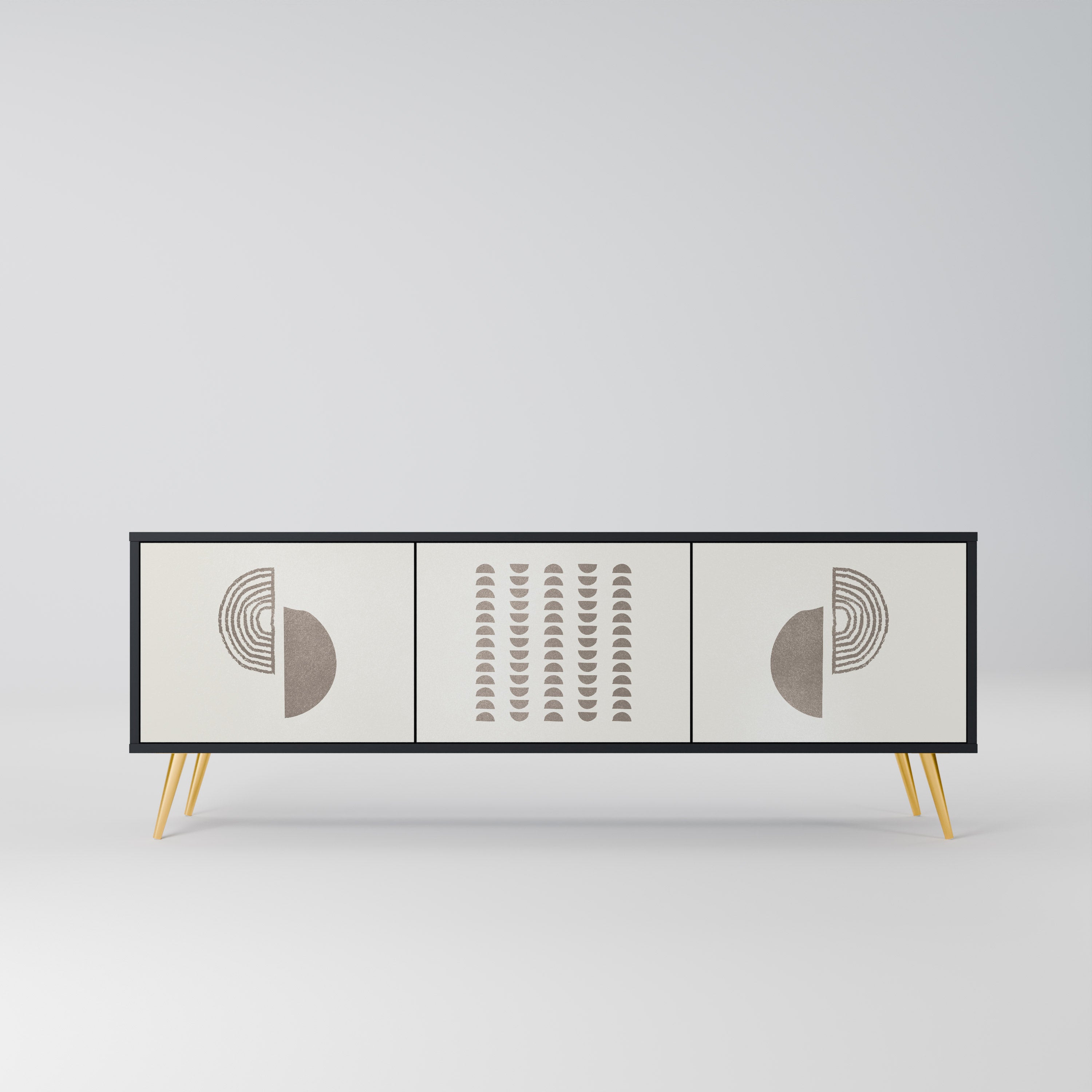 Mueble de TV de 3 puertas HARMONY ESSENCE en acabado negro