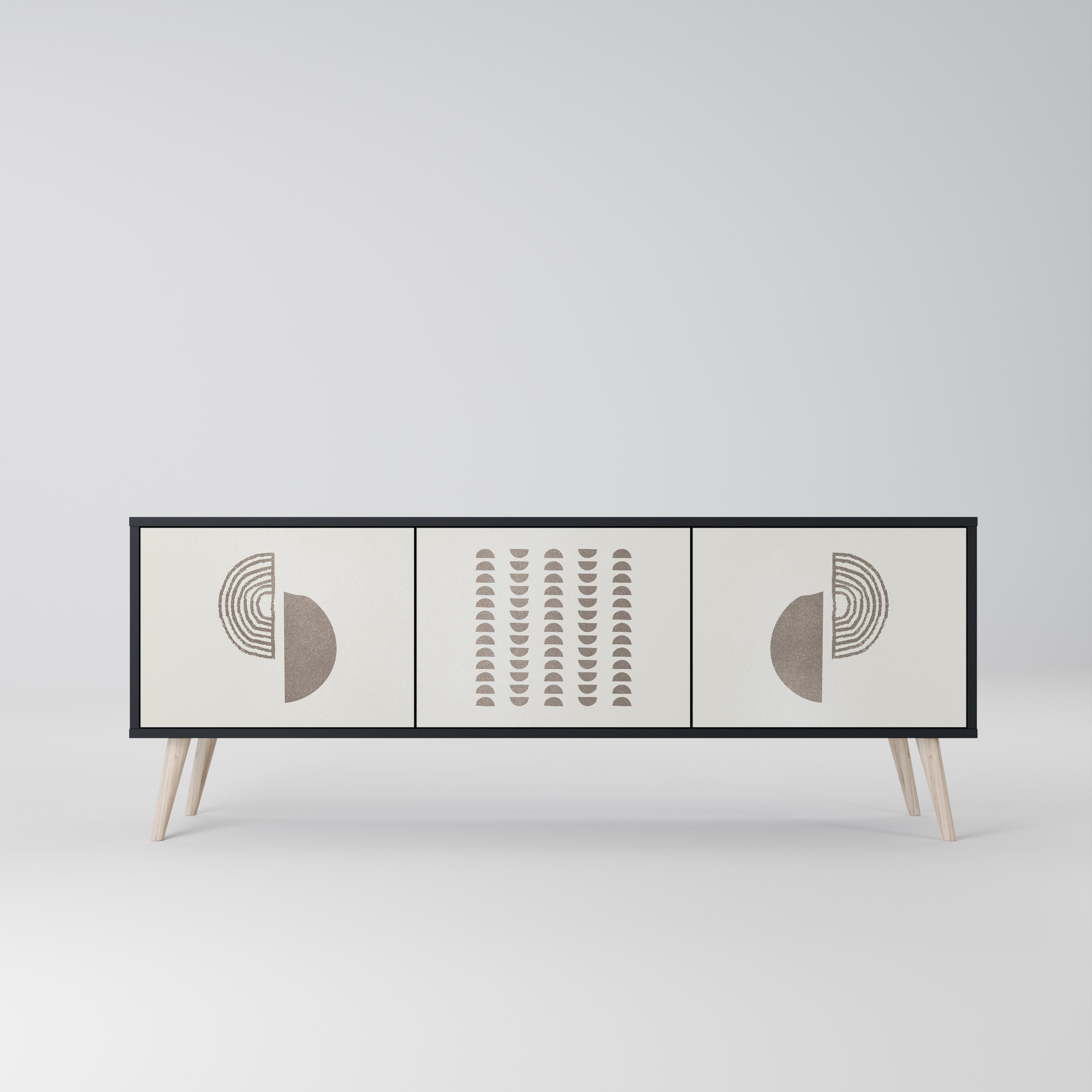 Mueble de TV de 3 puertas HARMONY ESSENCE en acabado negro