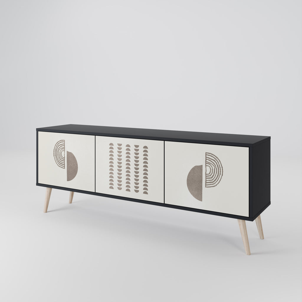 Mueble de TV de 3 puertas HARMONY ESSENCE en acabado negro