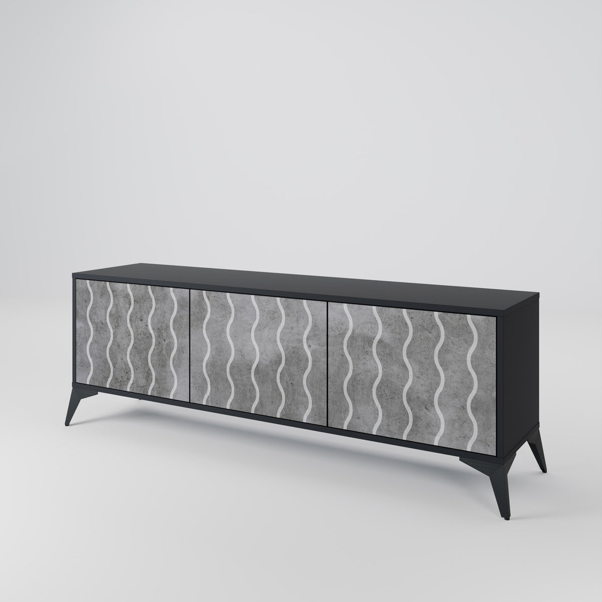 WAVES OF CONCRETE Mueble de TV de 3 Puertas