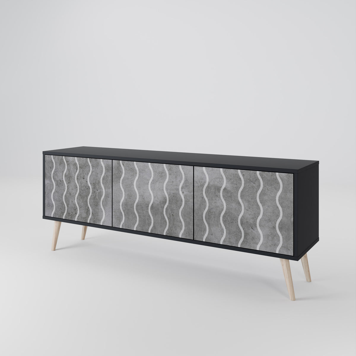 WAVES OF CONCRETE Mueble de TV de 3 Puertas