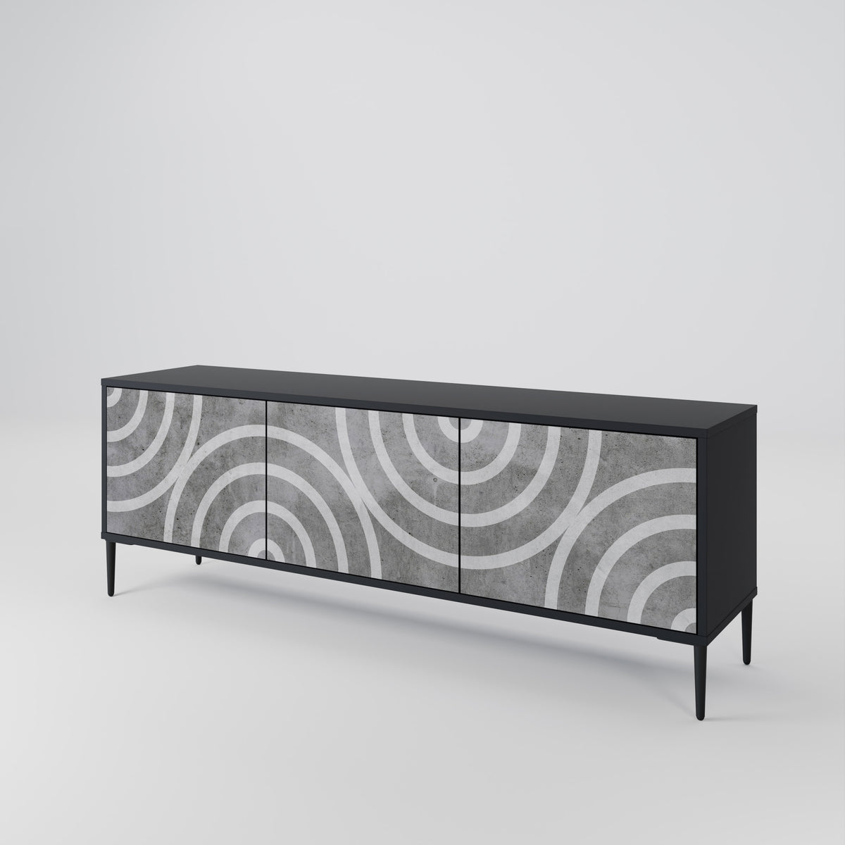 CIRCLE CONCRETE 3-Door TV Cabinet