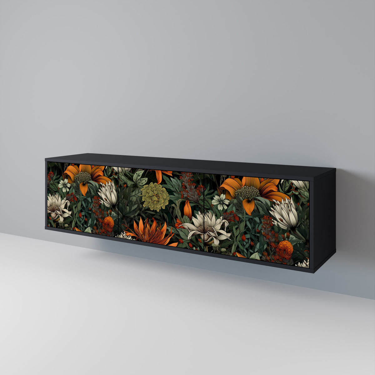 MIDNIGHT SPROUT Mueble de TV de 3 Puertas