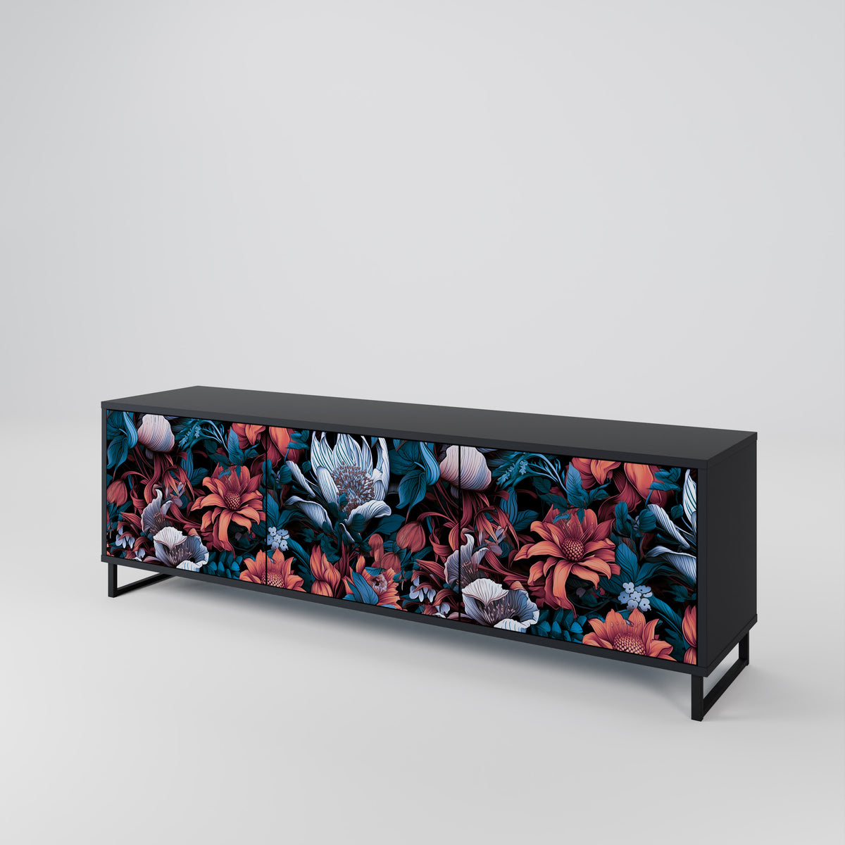 ETHEREAL BLOSSOMS Mueble de TV de 3 Puertas