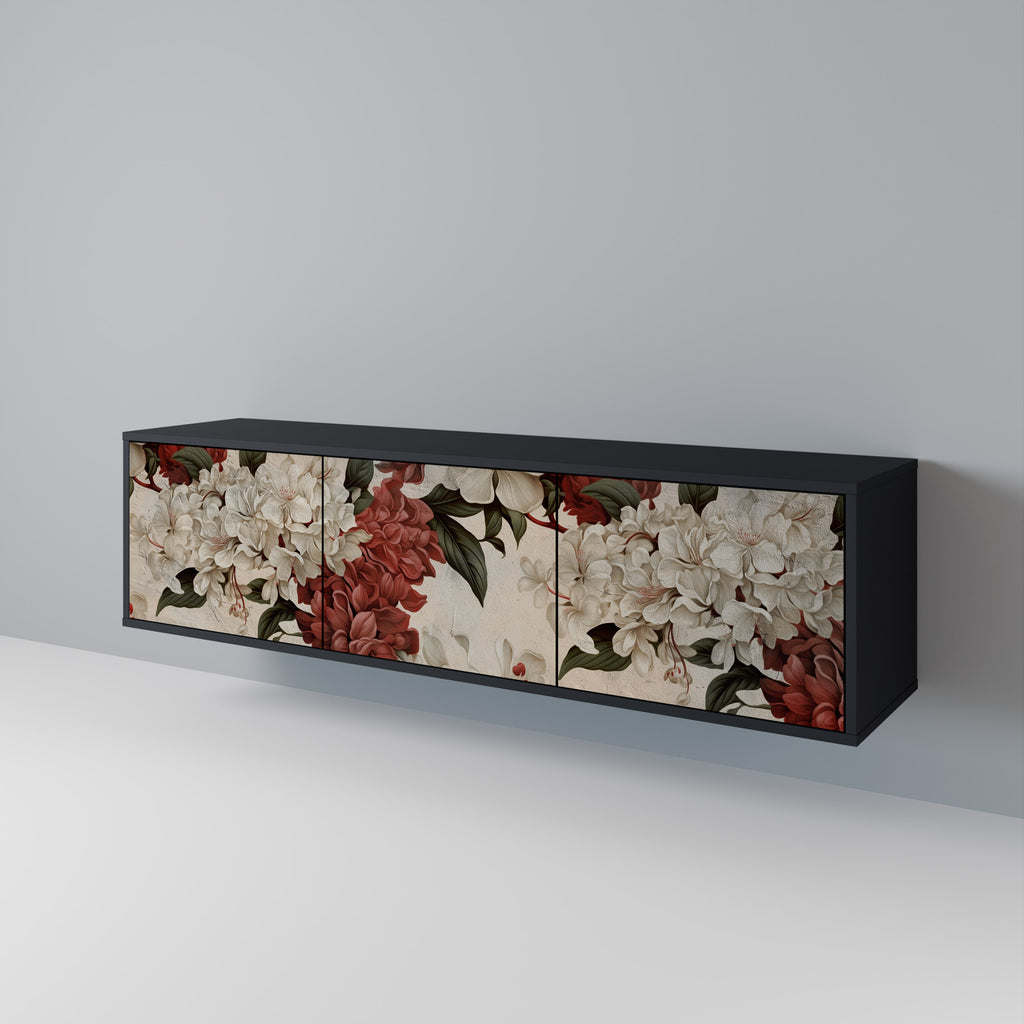 Mueble de TV de 3 puertas EPHEMERAL DAYS en acabado negro