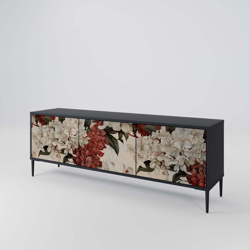 Mueble de TV de 3 puertas EPHEMERAL DAYS en acabado negro