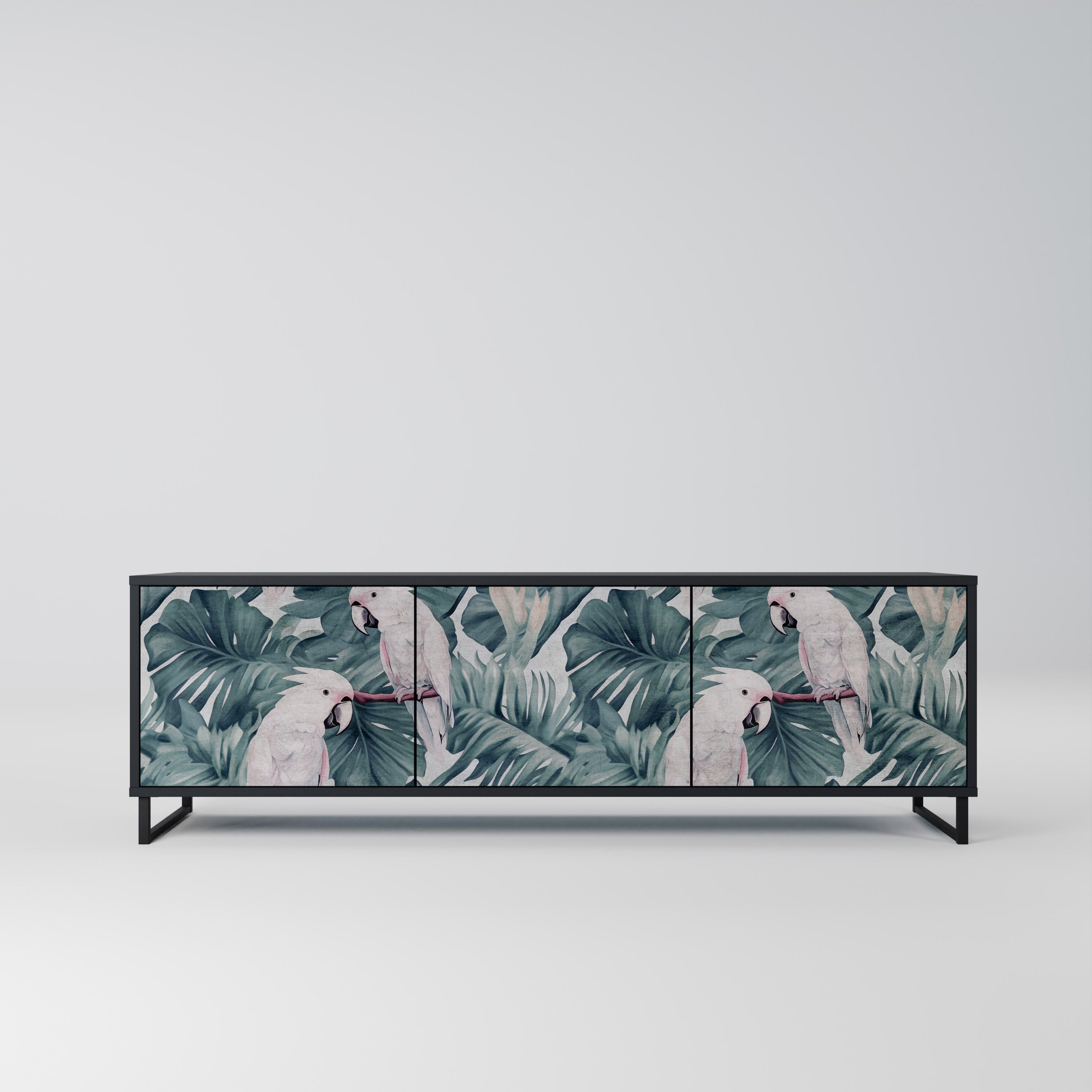 POPINJAY LOOK 3-Door TV Stand in Black Finish