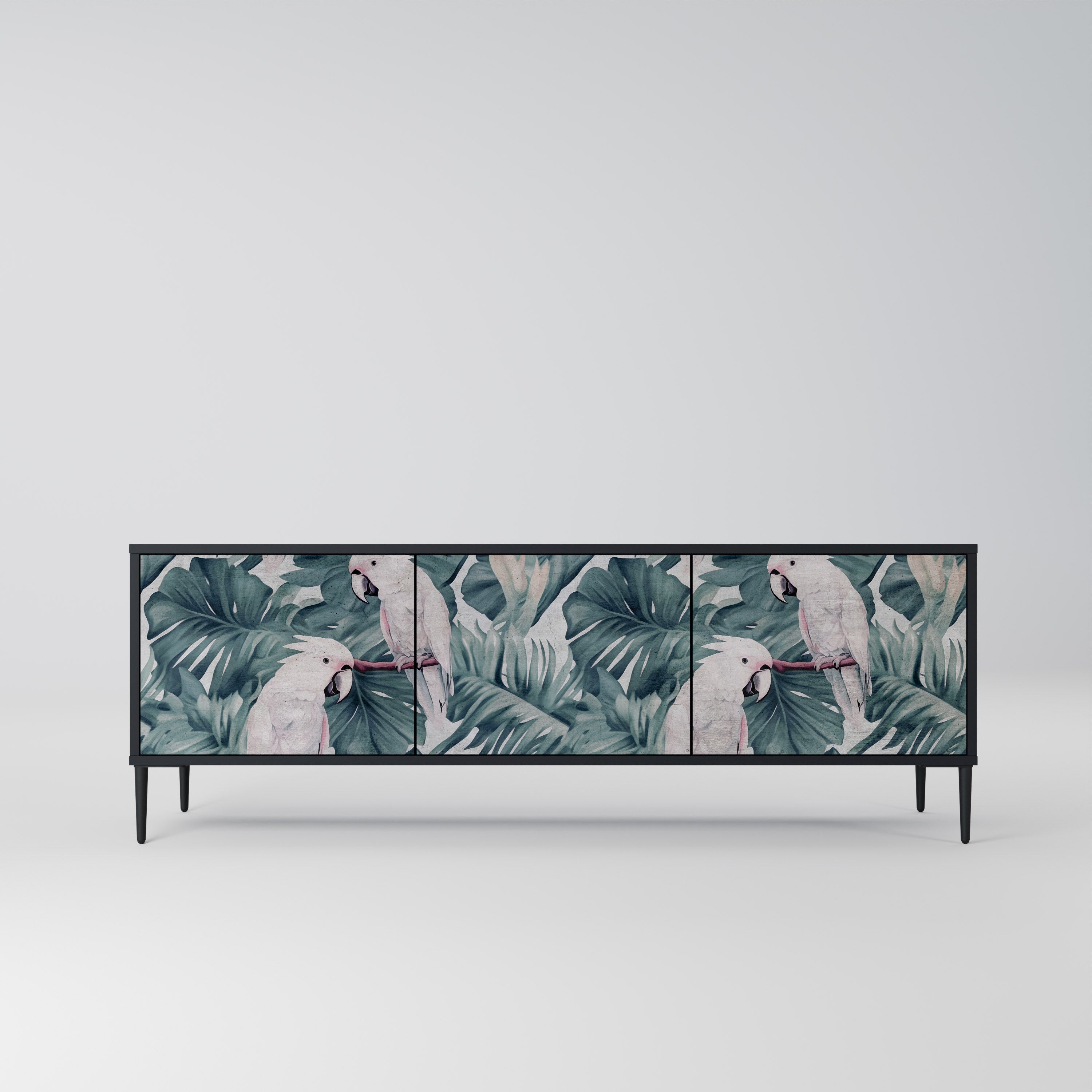 POPINJAY LOOK 3-Door TV Stand in Black Finish
