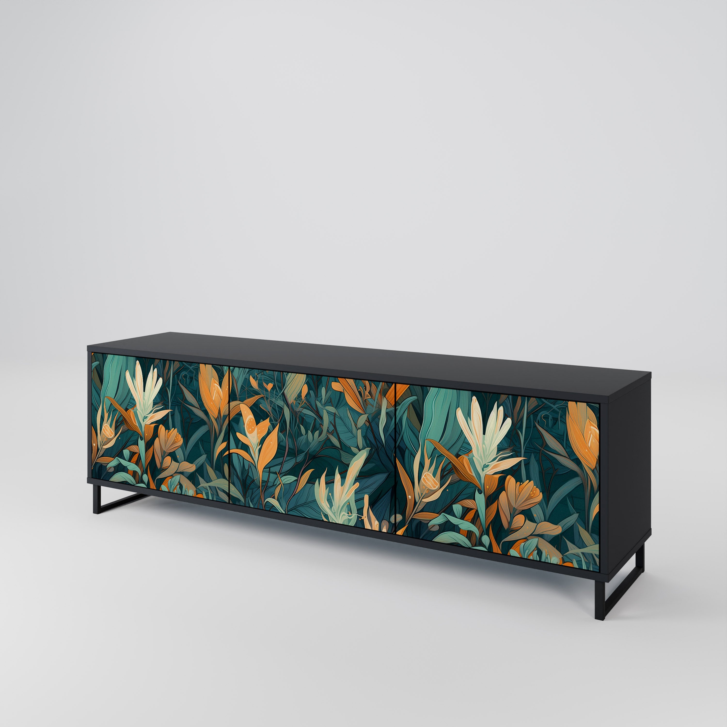FLORAL SERENITY Mueble de TV de 3 Puertas