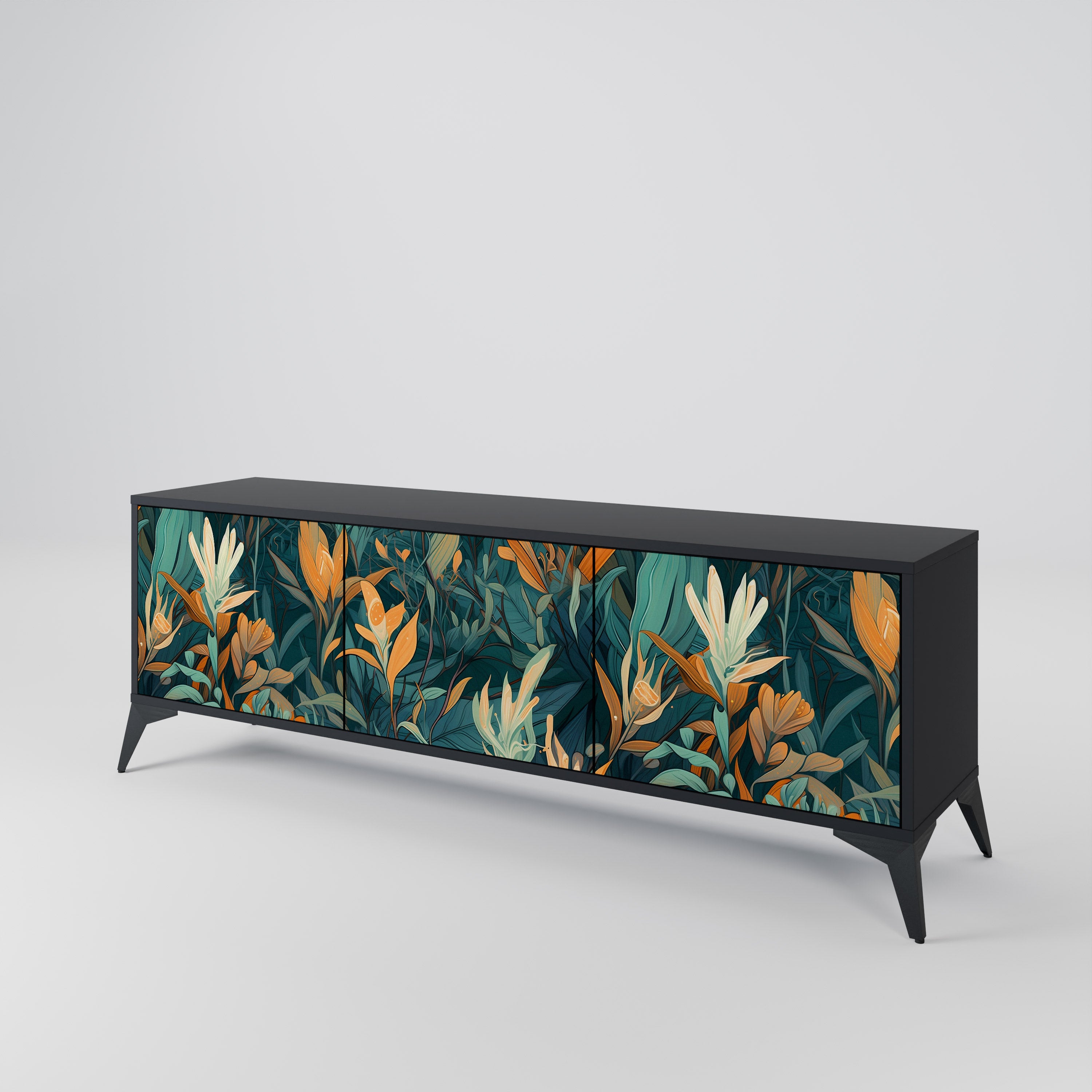 FLORAL SERENITY Mueble de TV de 3 Puertas