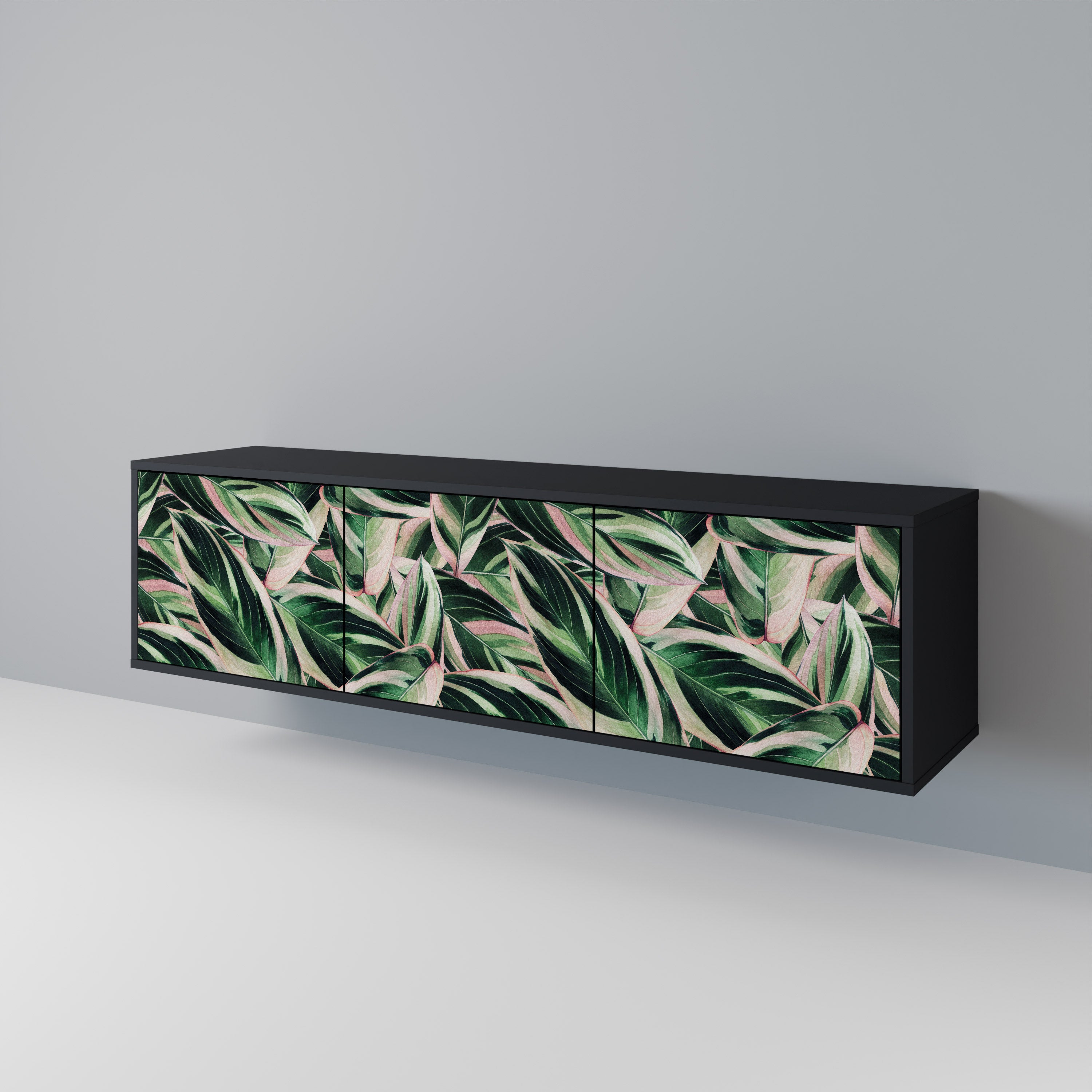 EERIE STROMANTHE 3-Door TV Stand in Black Finish