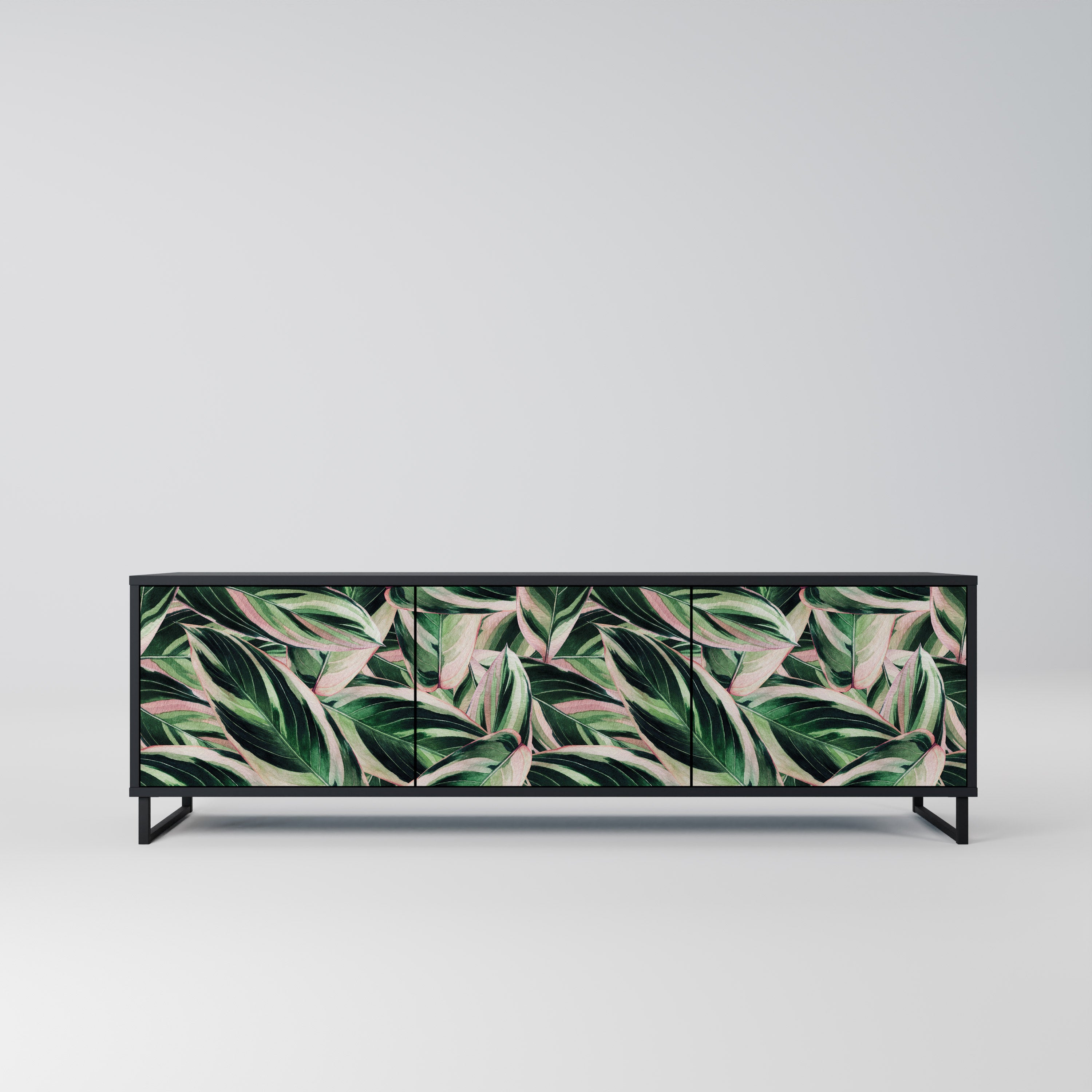 EERIE STROMANTHE 3-Door TV Stand in Black Finish
