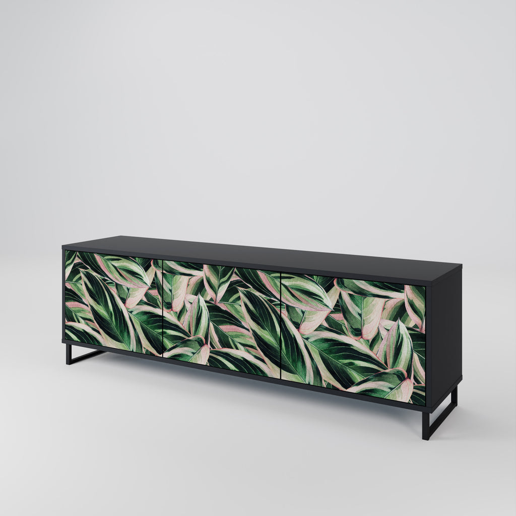EERIE STROMANTHE 3-Door TV Stand in Black Finish