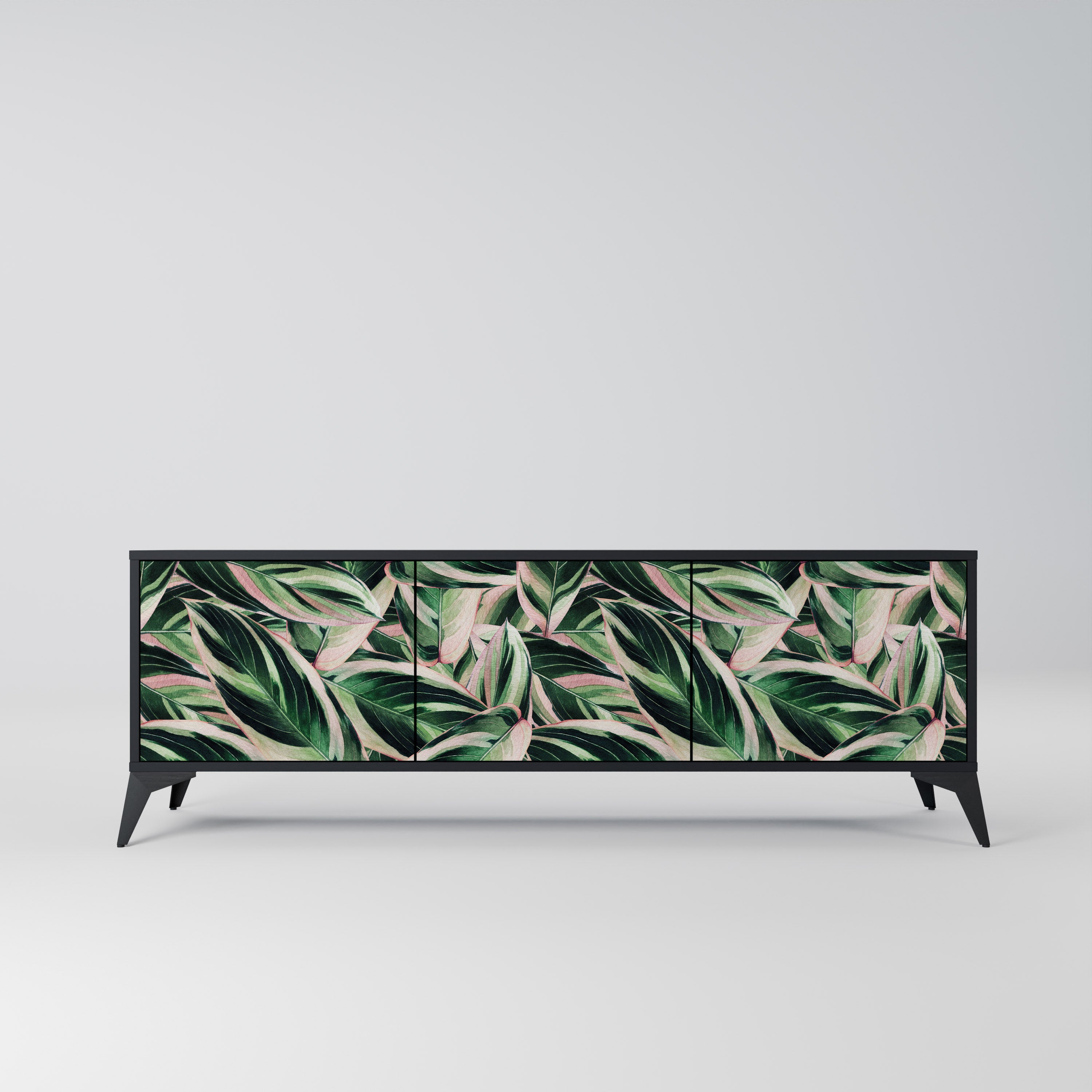 EERIE STROMANTHE 3-Door TV Stand in Black Finish