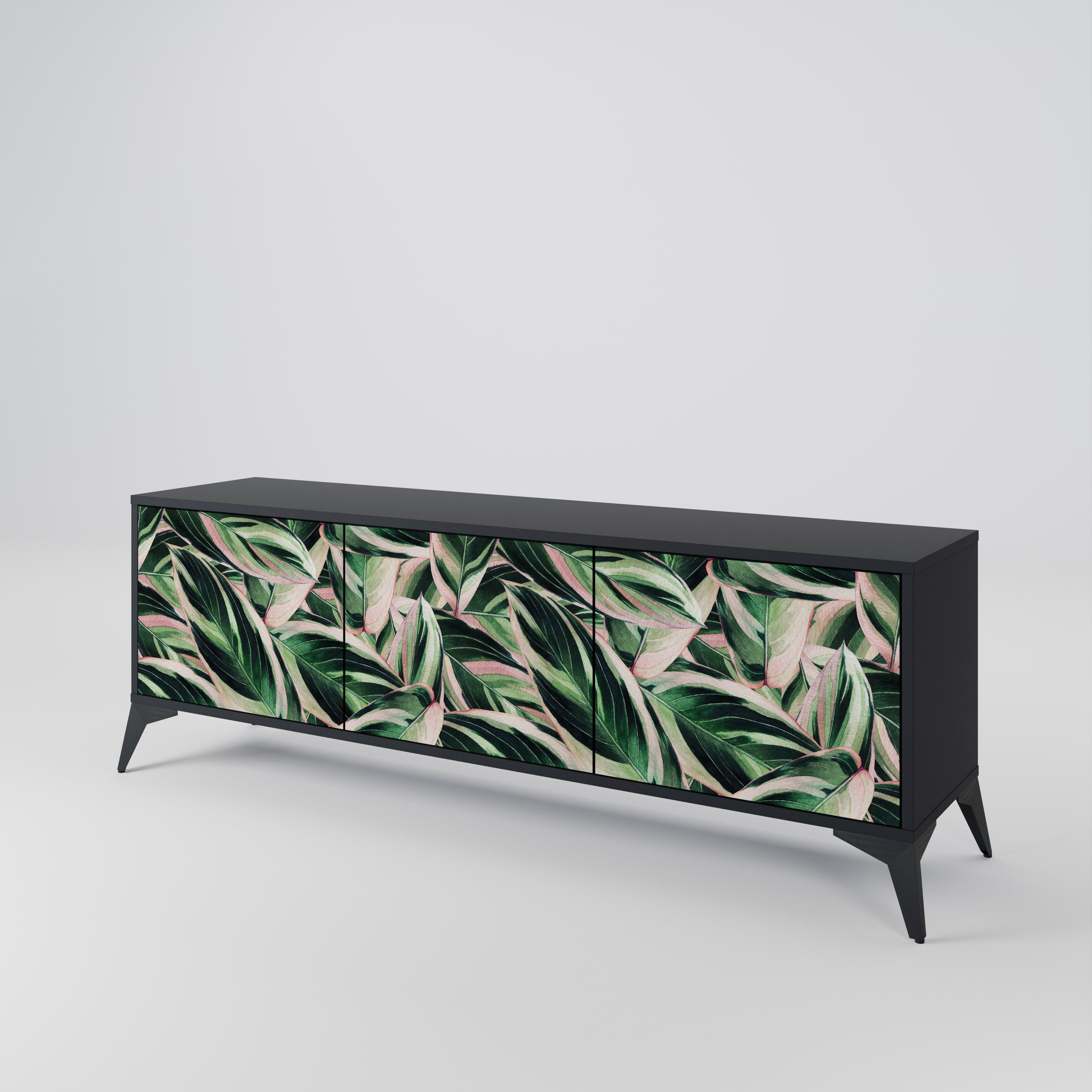 EERIE STROMANTHE 3-Door TV Stand in Black Finish