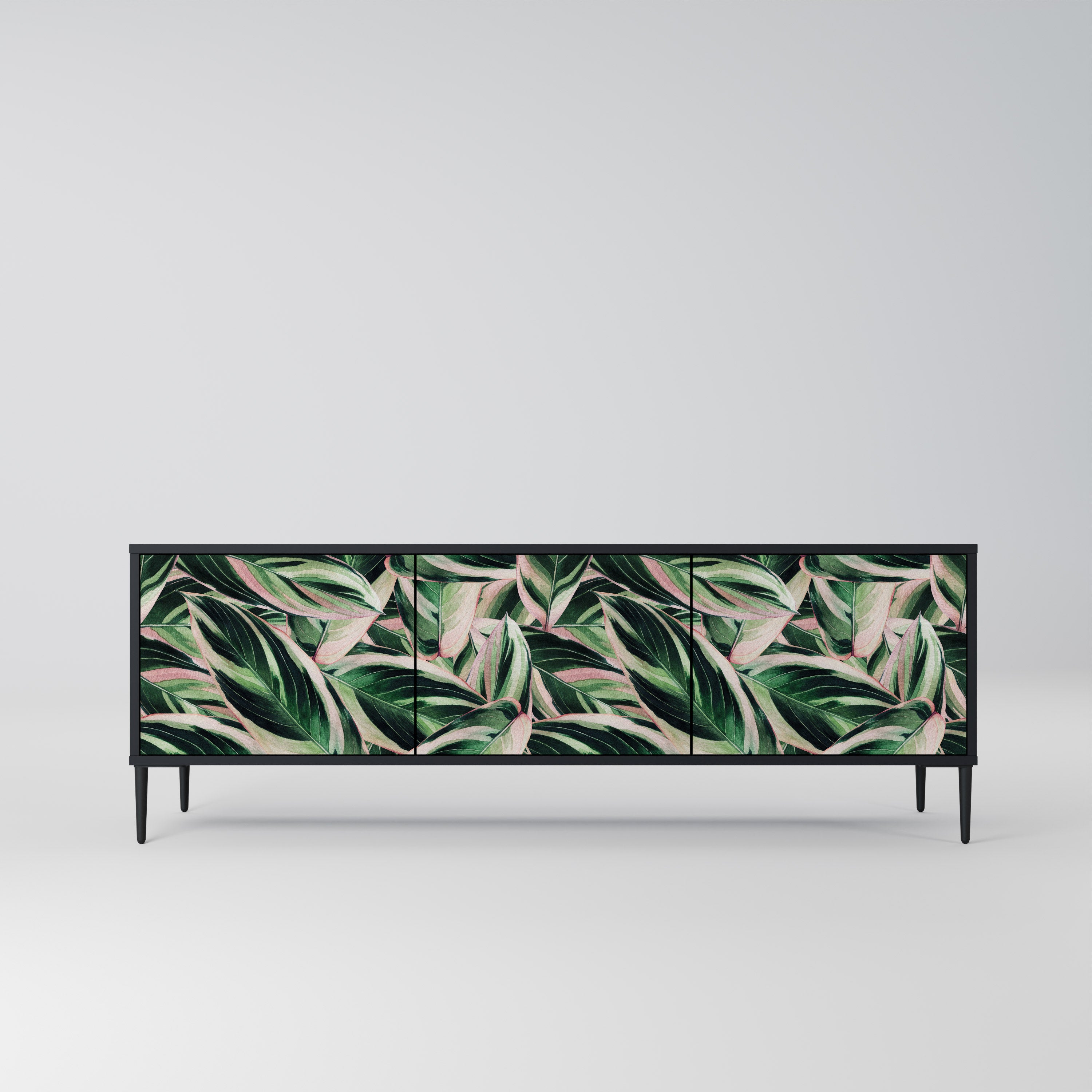 EERIE STROMANTHE 3-Door TV Stand in Black Finish
