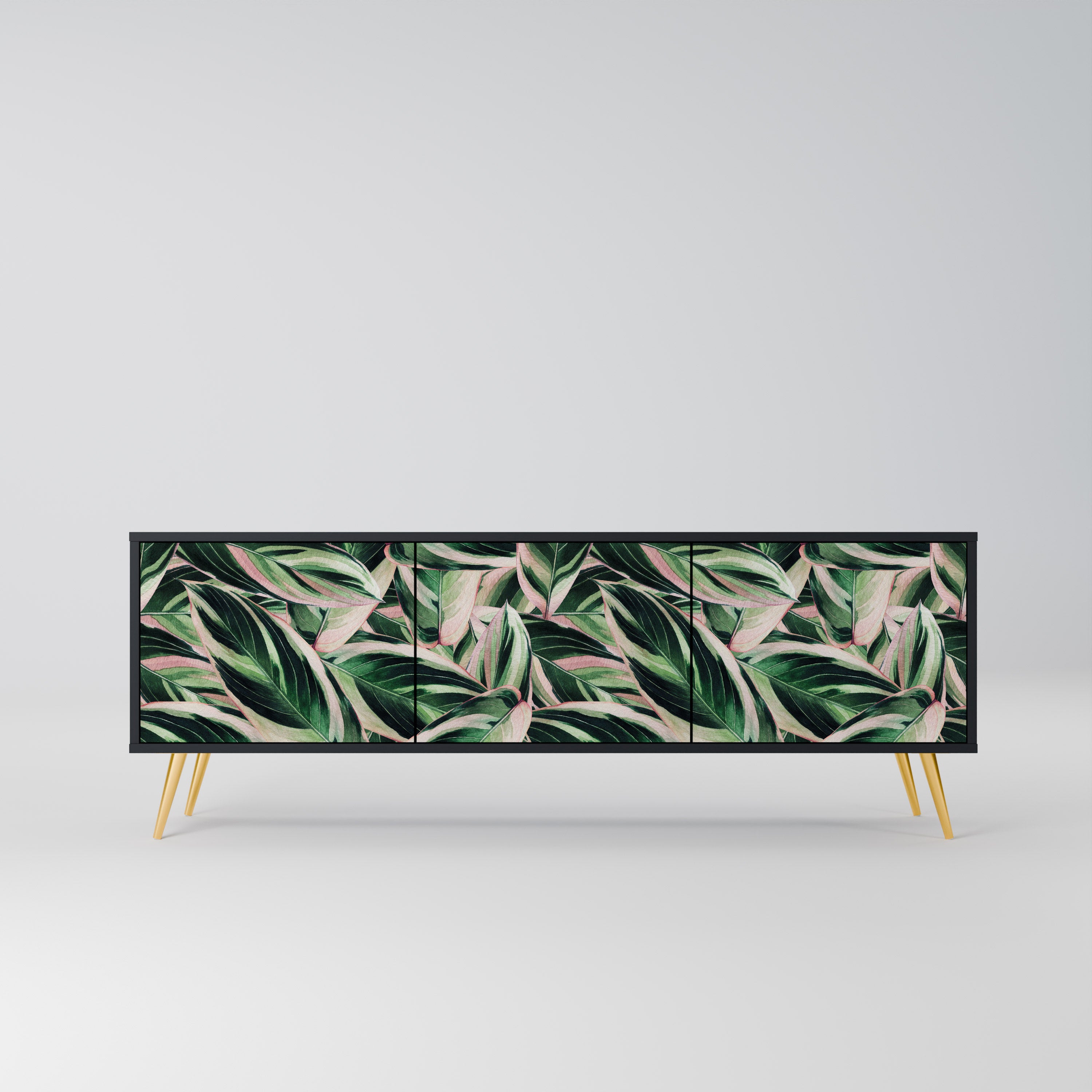 EERIE STROMANTHE 3-Door TV Stand in Black Finish