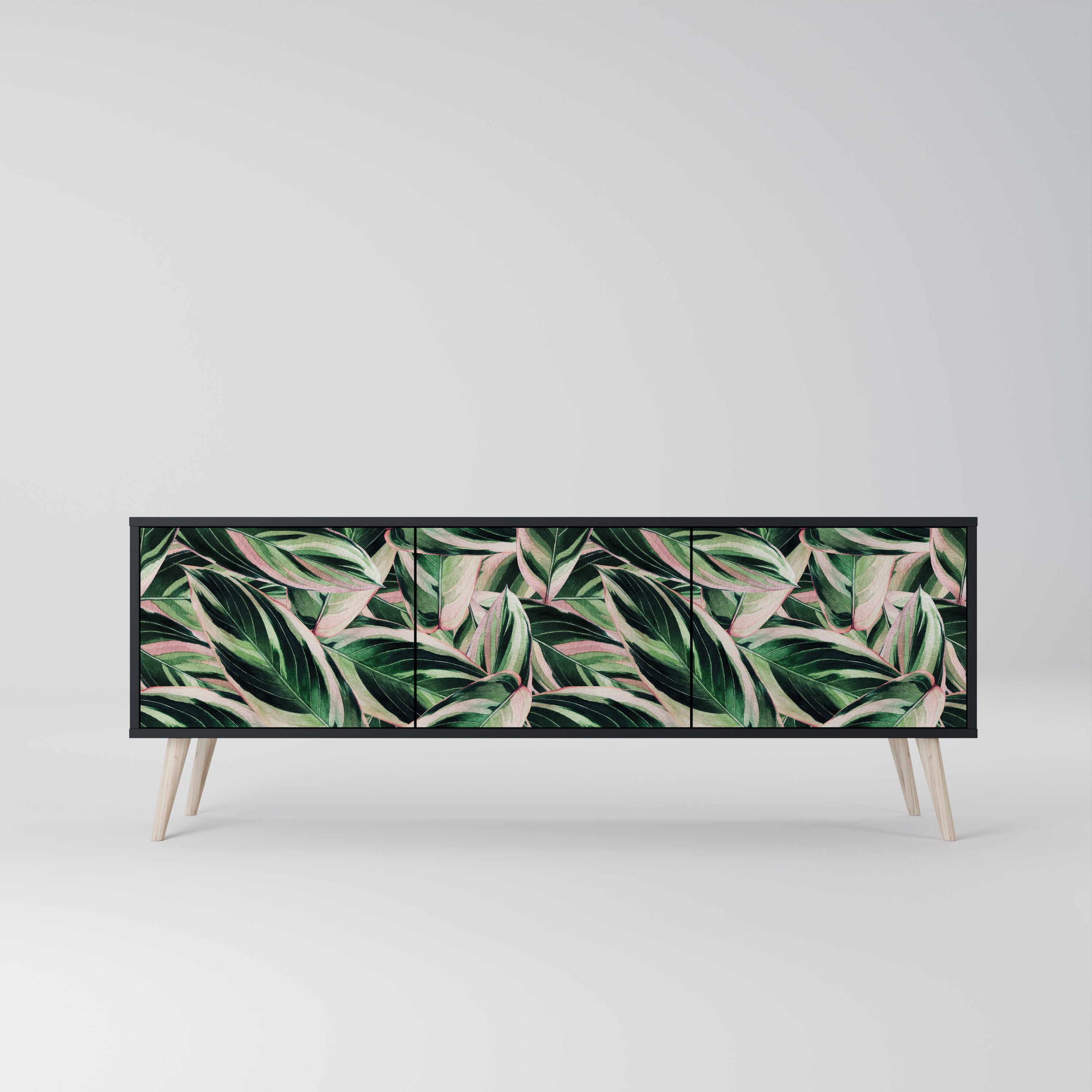 EERIE STROMANTHE 3-Door TV Stand in Black Finish