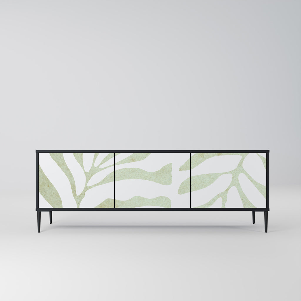 BOTANICAL SPARK 3-Door TV Stand in Black Finish