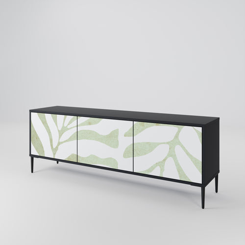 BOTANICAL SPARK 3-Door TV Stand in Black Finish