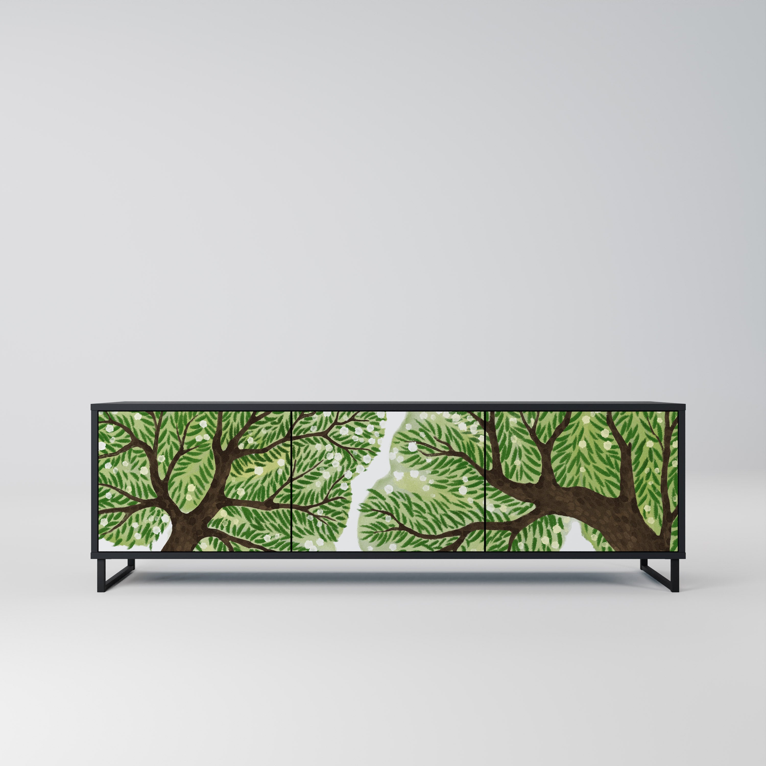 Mueble de TV WILDERNESS DASH de 3 puertas con acabado negro