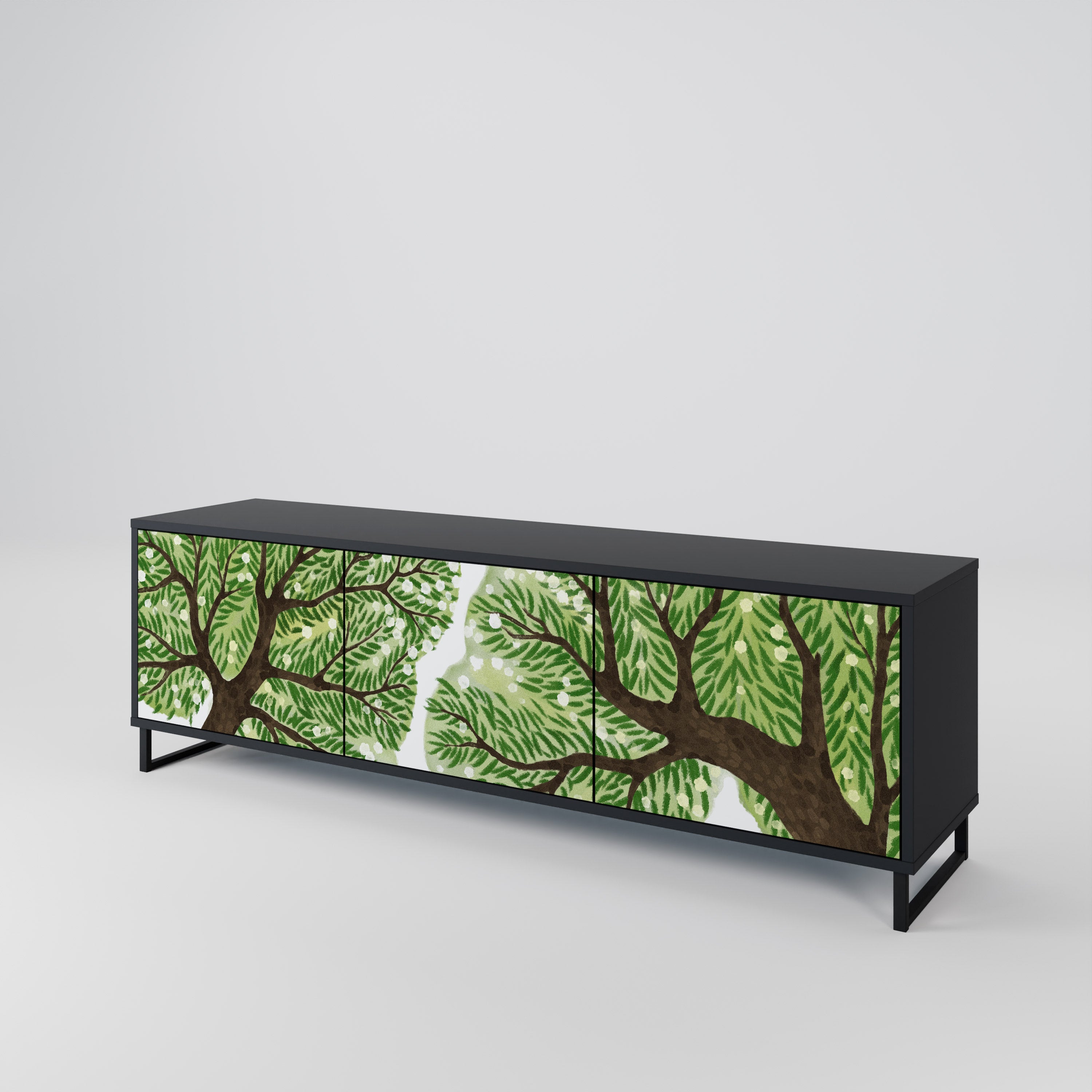 Mueble de TV WILDERNESS DASH de 3 puertas con acabado negro
