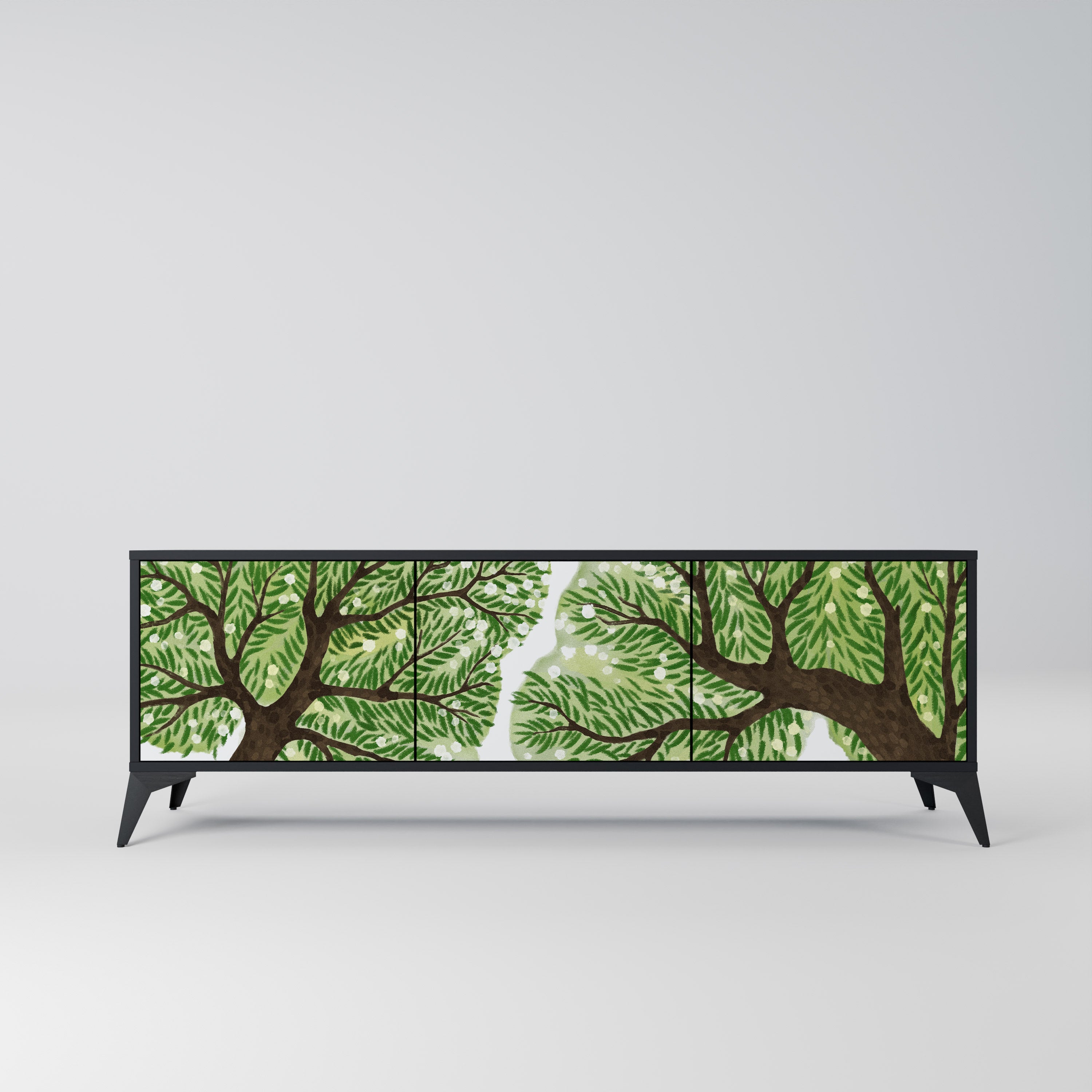 Mueble de TV WILDERNESS DASH de 3 puertas con acabado negro