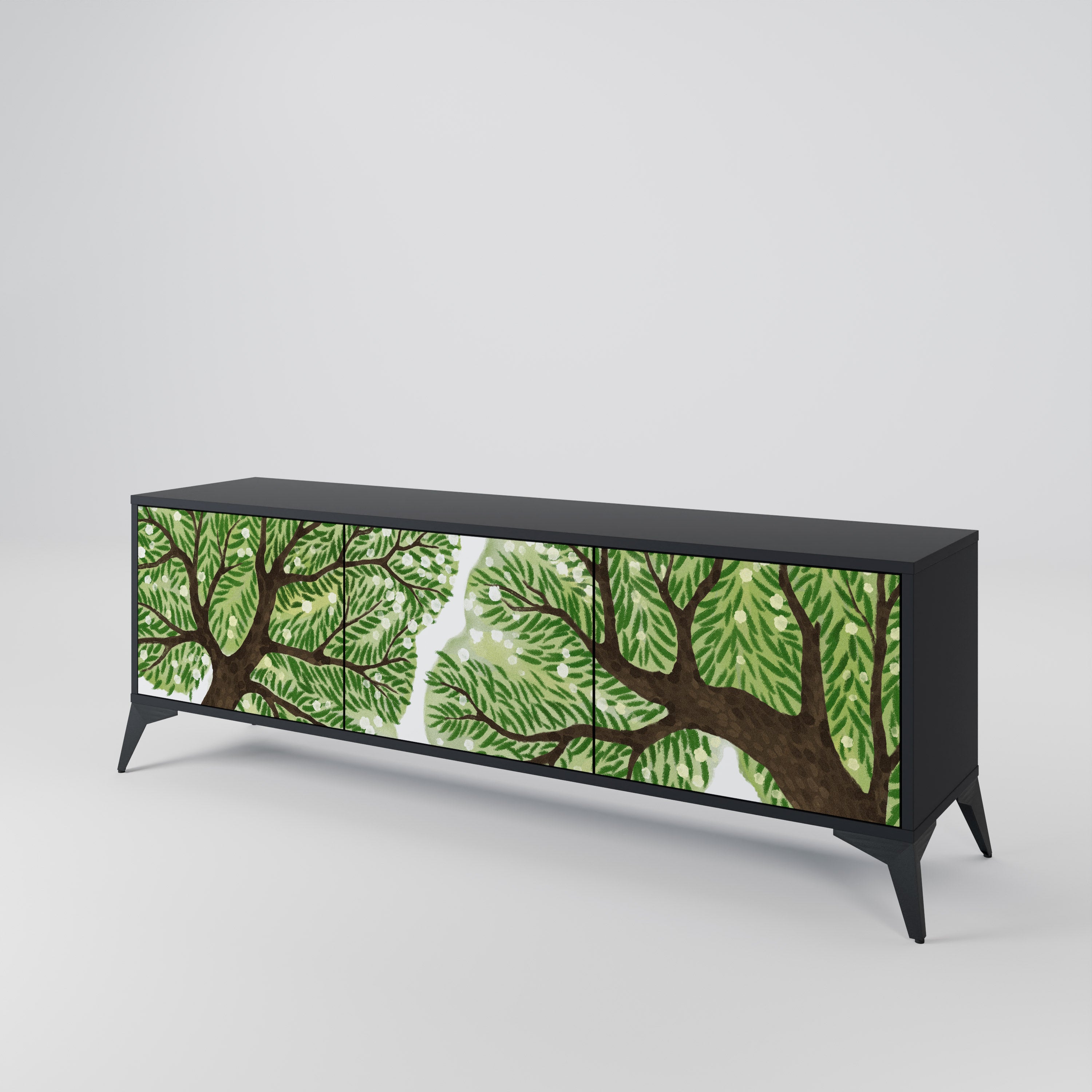 Mueble de TV WILDERNESS DASH de 3 puertas con acabado negro