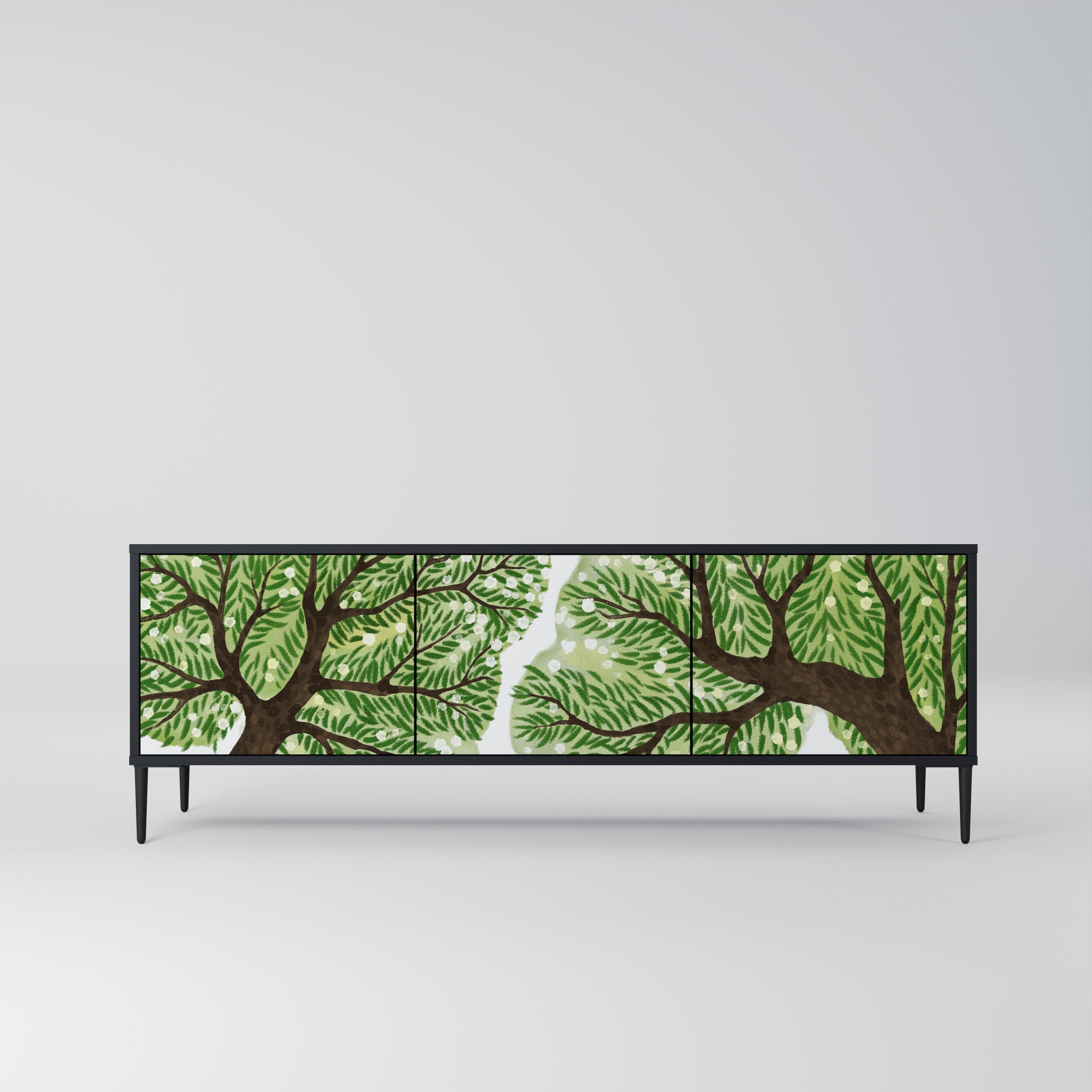 Mueble de TV WILDERNESS DASH de 3 puertas con acabado negro