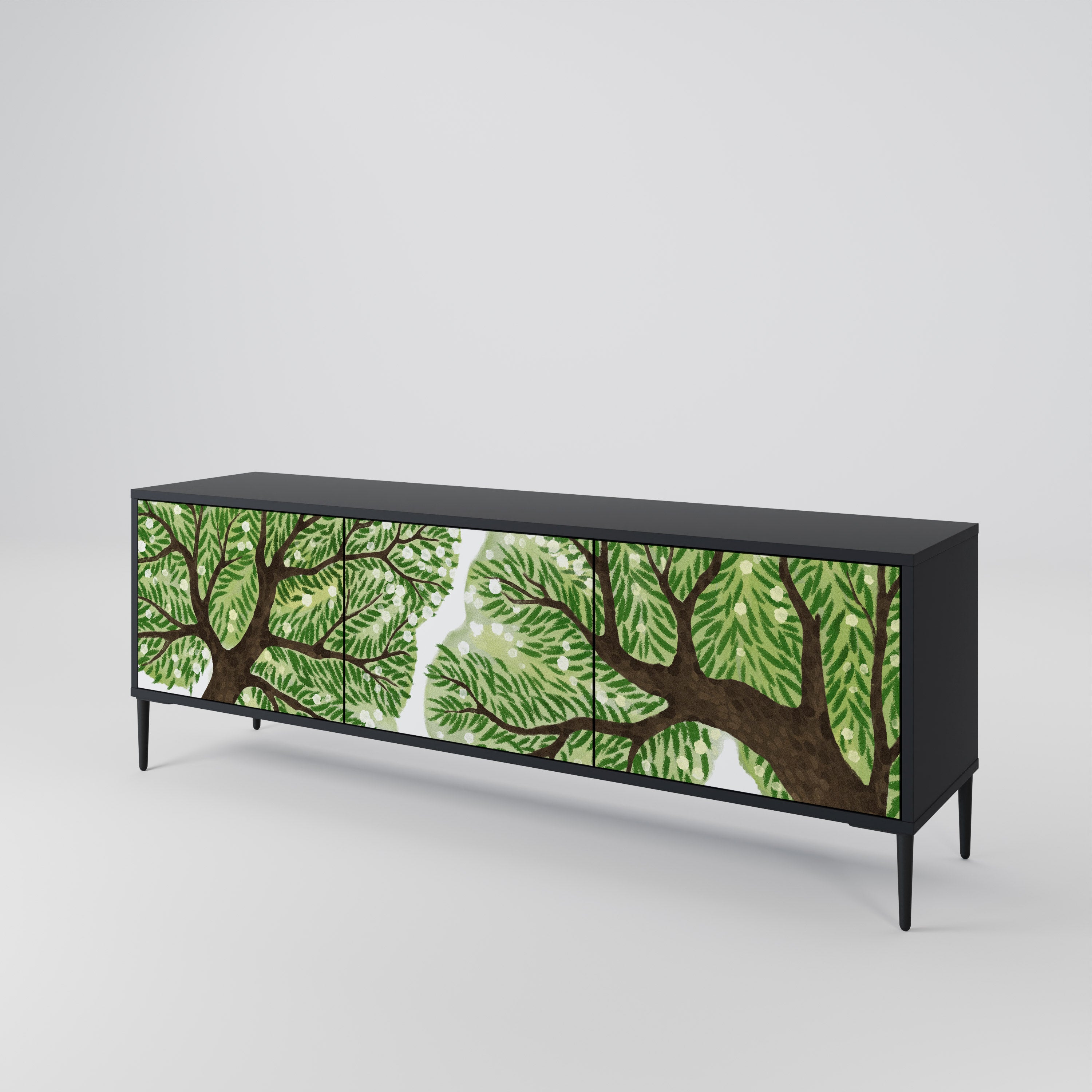 Mueble de TV WILDERNESS DASH de 3 puertas con acabado negro