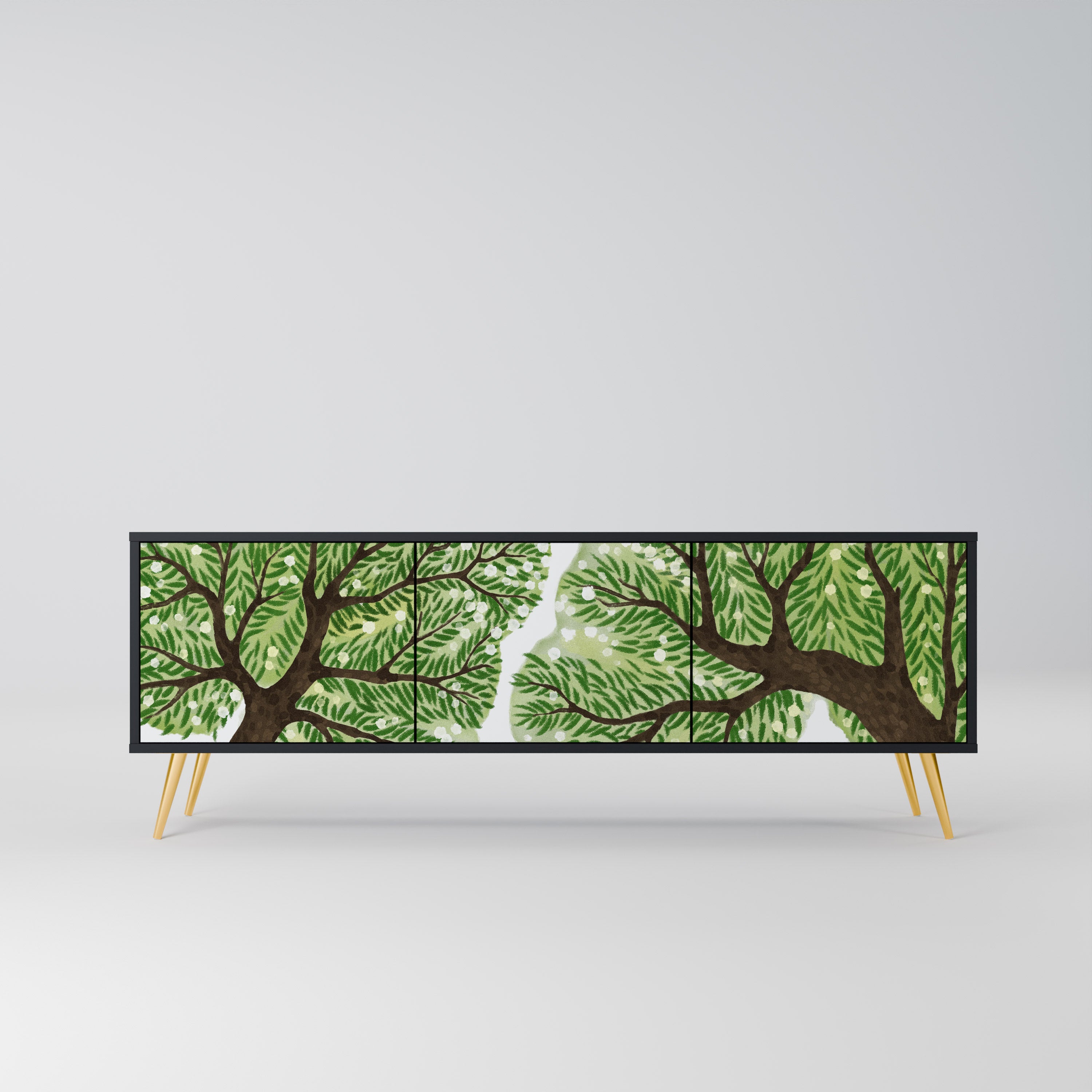 Mueble de TV WILDERNESS DASH de 3 puertas con acabado negro