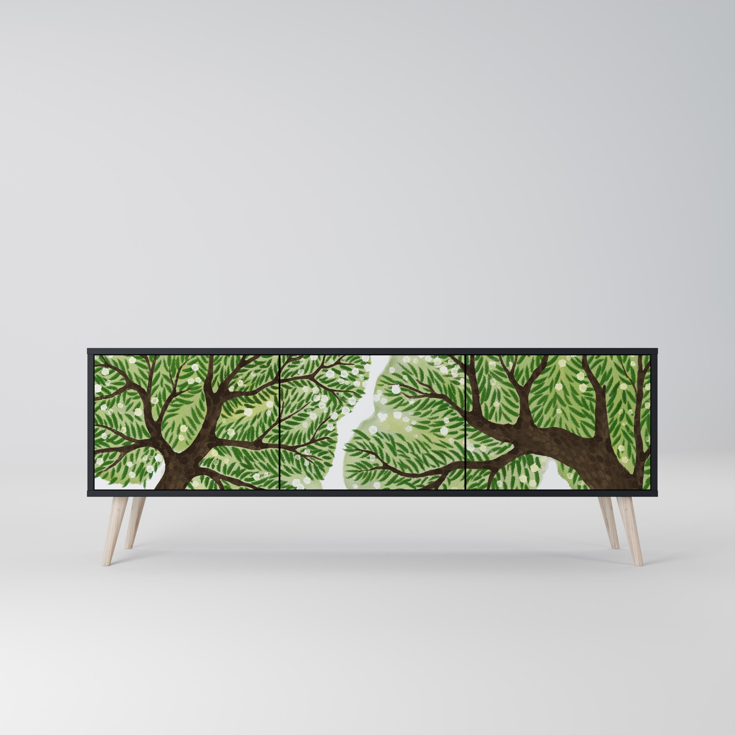Mueble de TV WILDERNESS DASH de 3 puertas con acabado negro