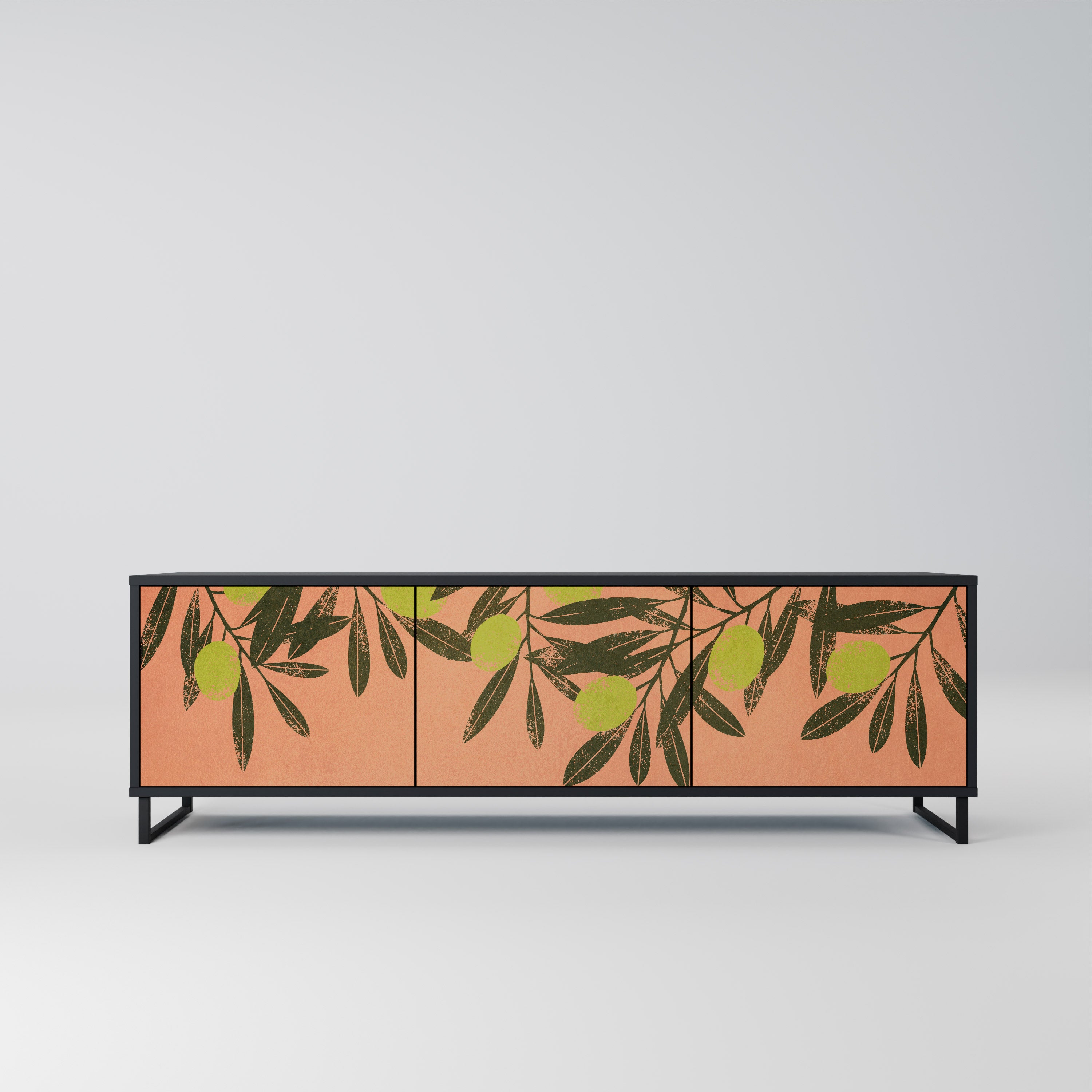 Mueble de TV de 3 puertas JUICY OLIVES con acabado negro