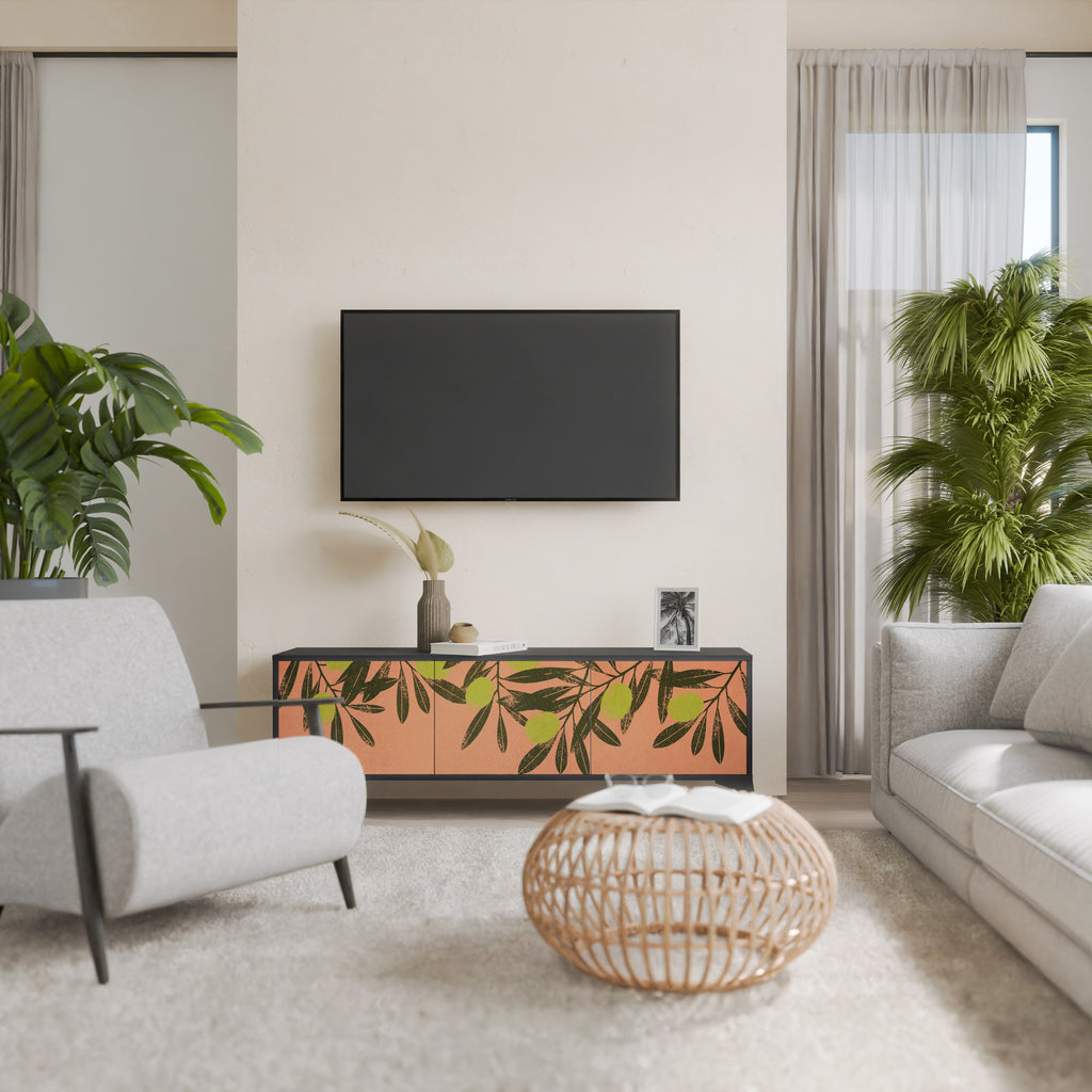 Mueble de TV de 3 puertas JUICY OLIVES con acabado negro