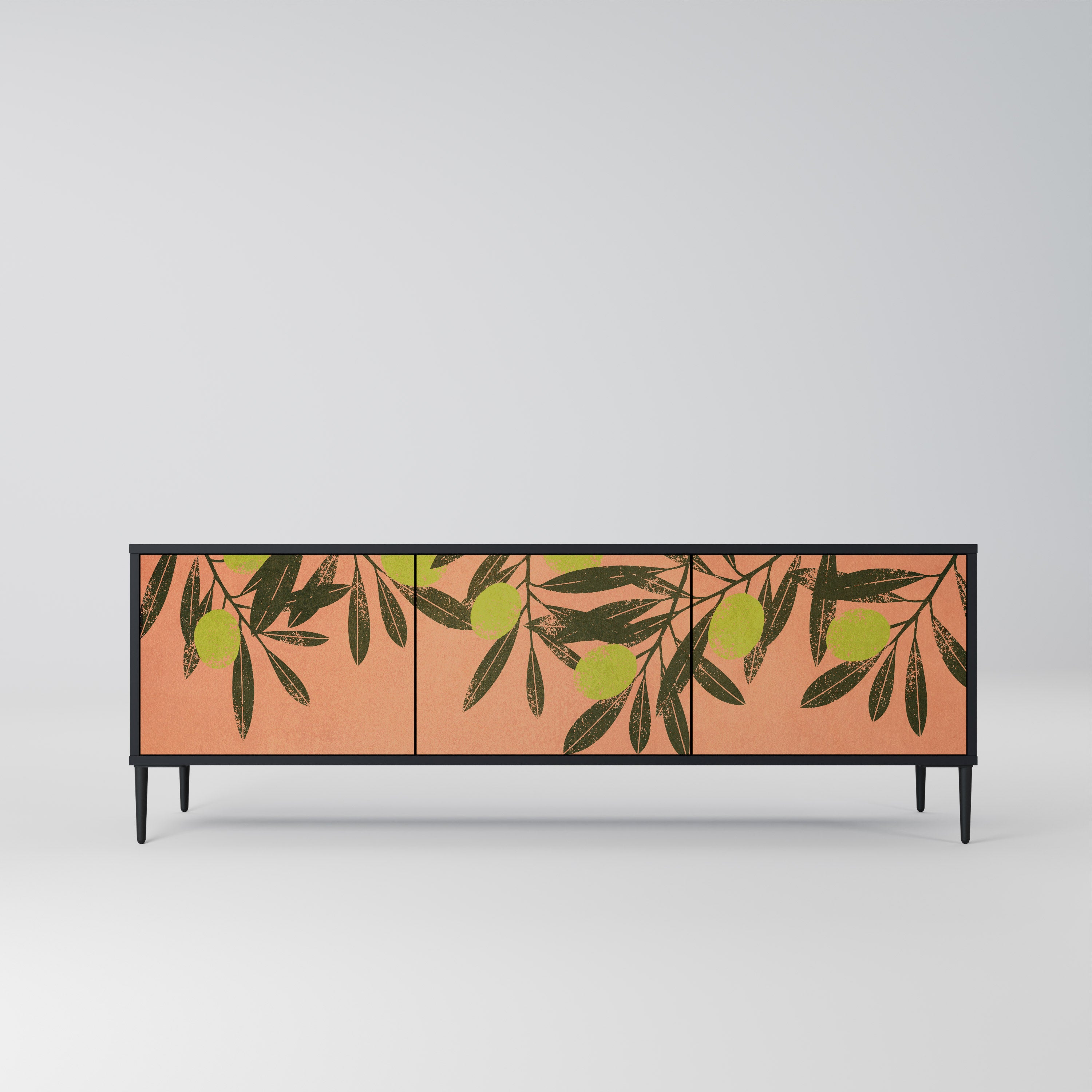 Mueble de TV de 3 puertas JUICY OLIVES con acabado negro