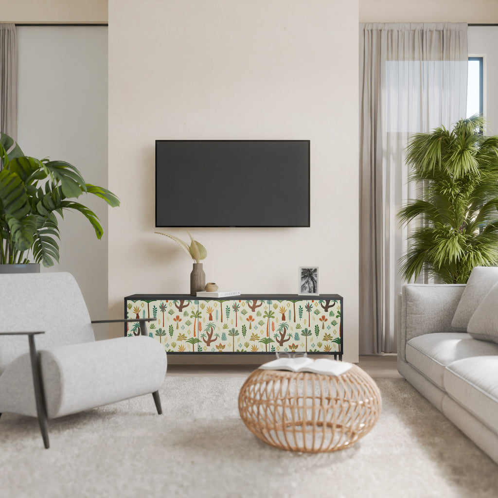 Mueble de TV de 3 puertas PALM SPRING con acabado negro
