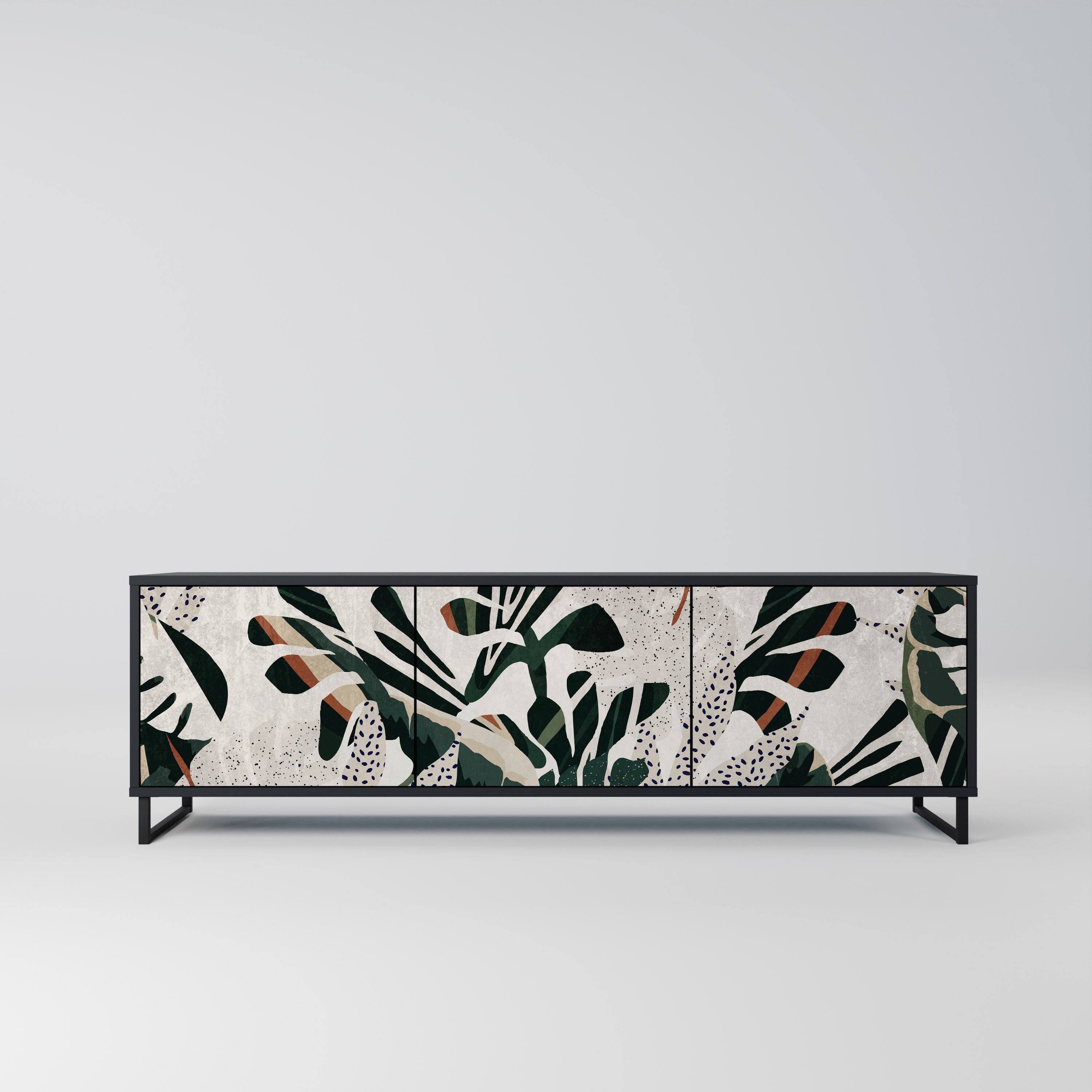 Mueble de TV de 3 puertas VERDURE FORMATION en acabado negro