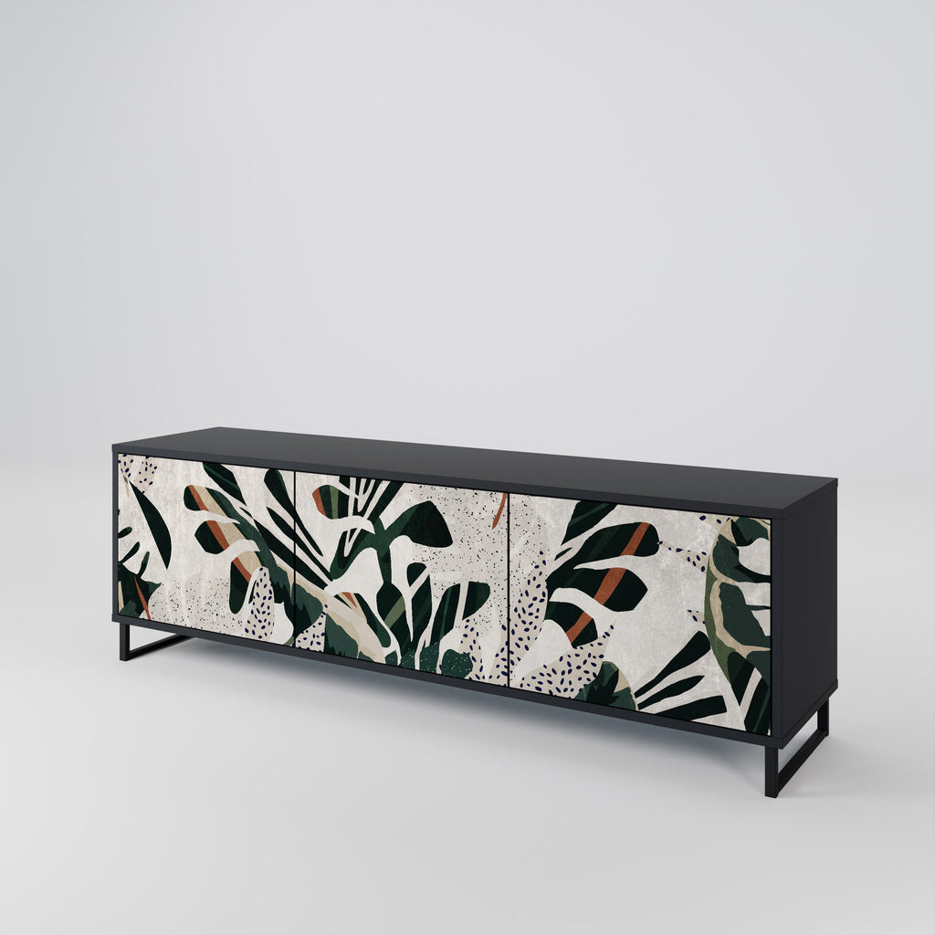 Mueble de TV de 3 puertas VERDURE FORMATION en acabado negro