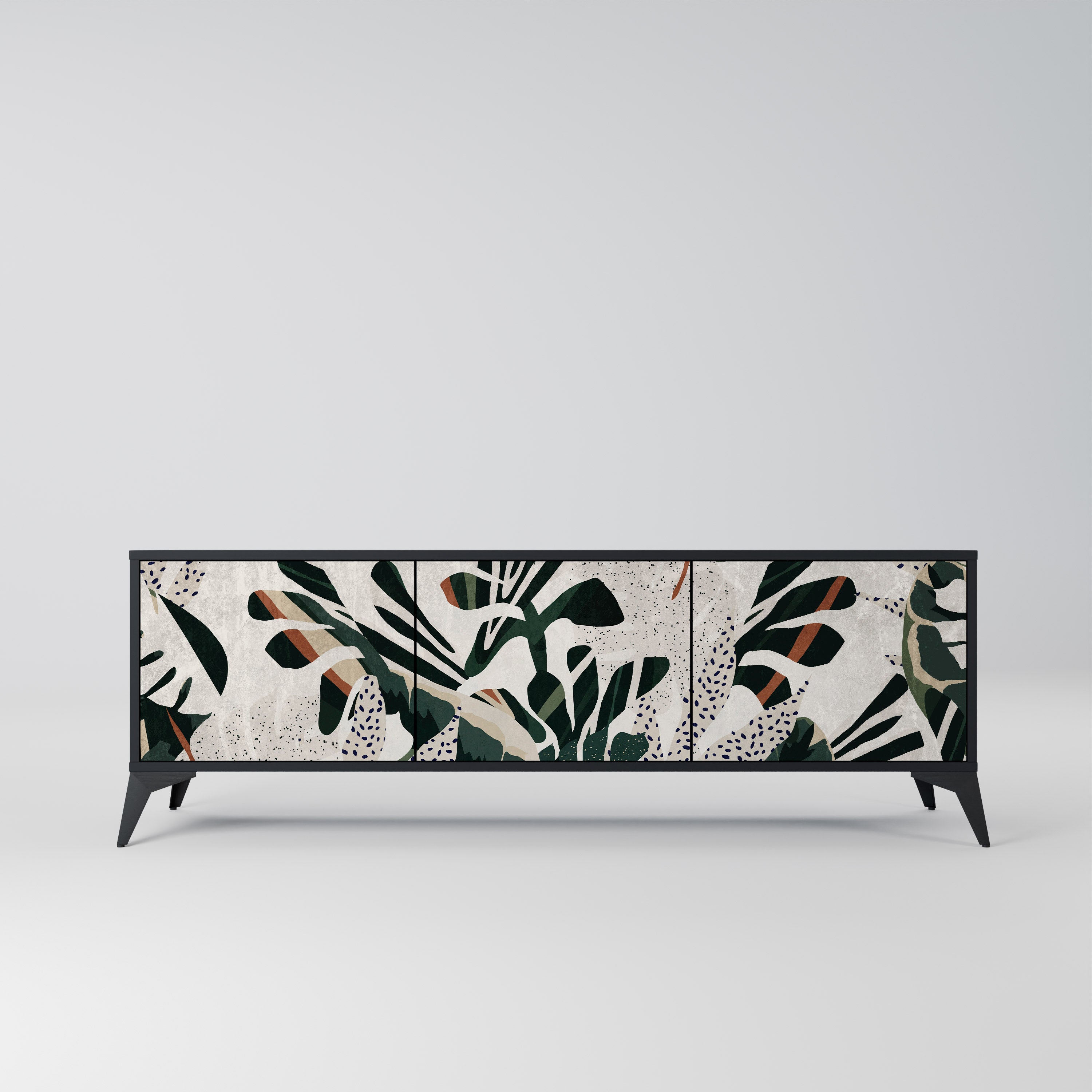Mueble de TV de 3 puertas VERDURE FORMATION en acabado negro