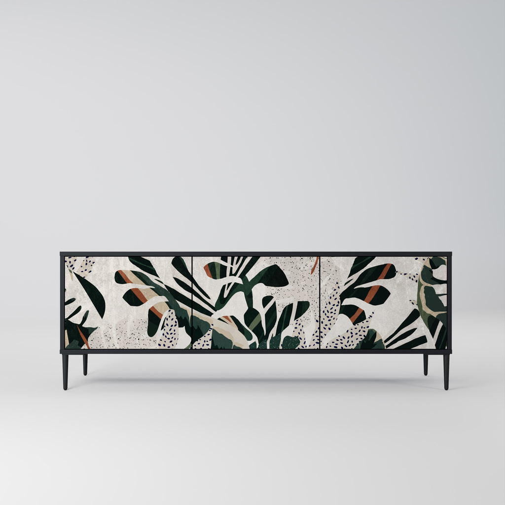 Mueble de TV de 3 puertas VERDURE FORMATION en acabado negro