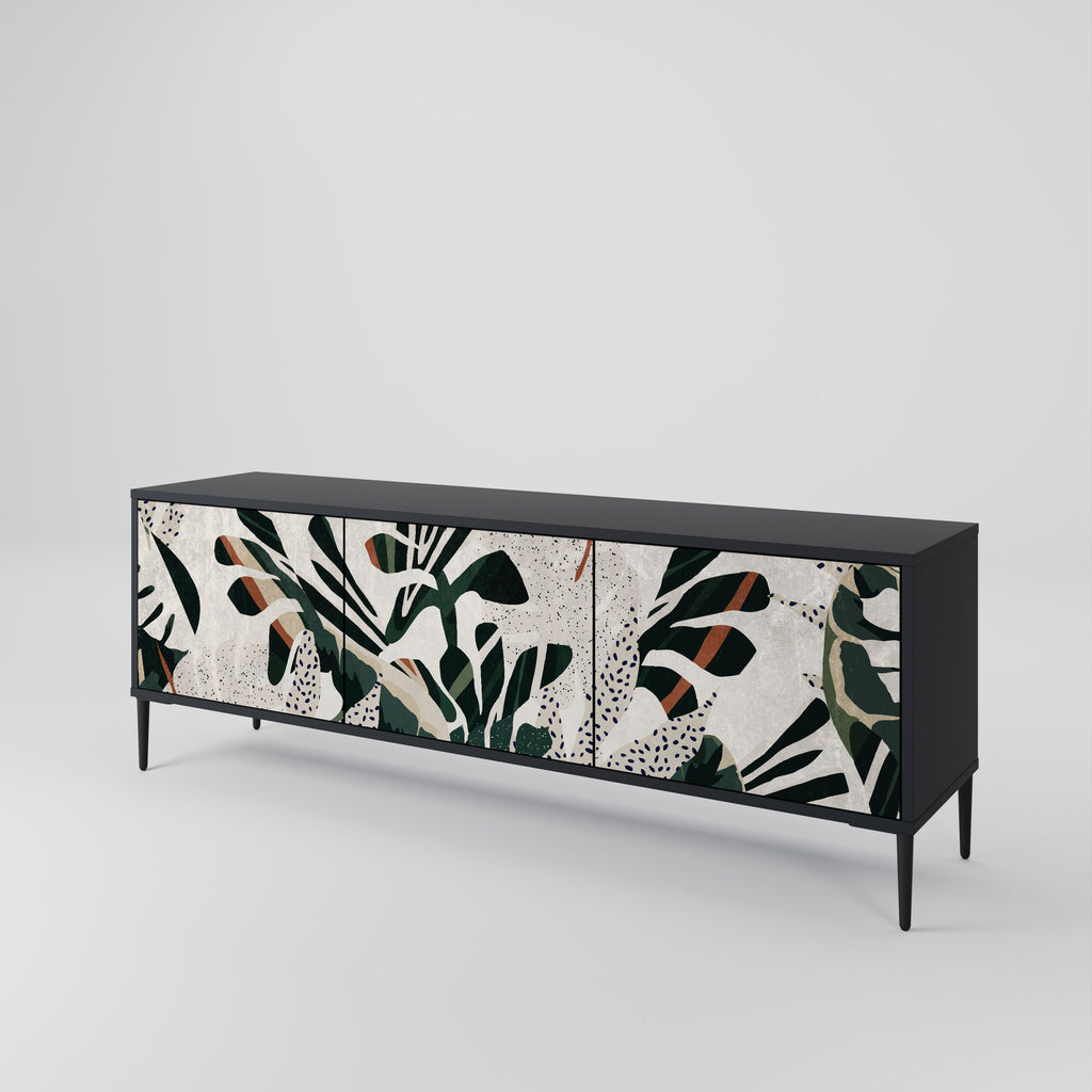 Mueble de TV de 3 puertas VERDURE FORMATION en acabado negro