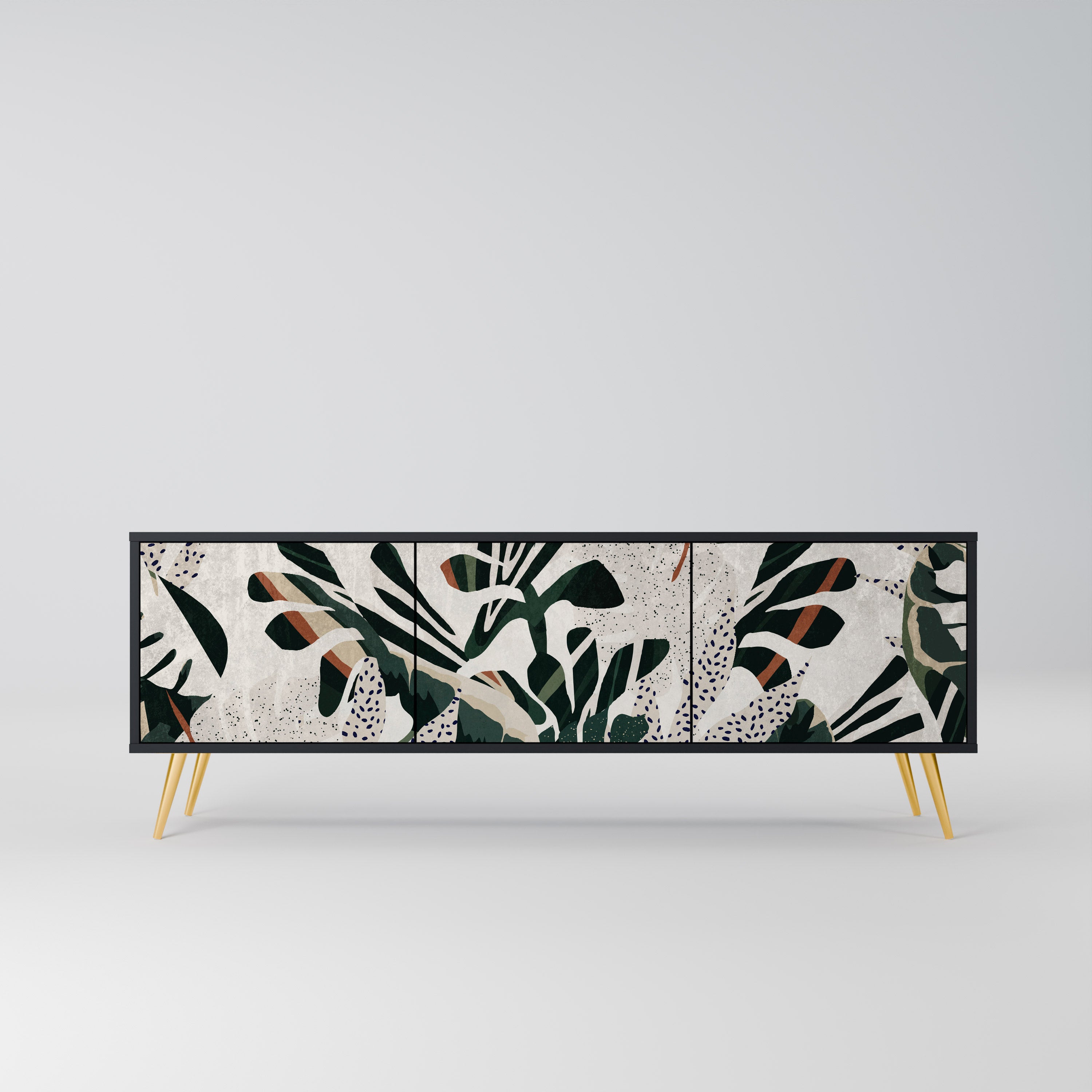 Mueble de TV de 3 puertas VERDURE FORMATION en acabado negro