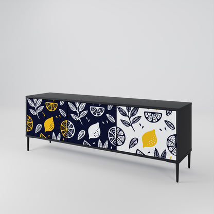 CITRUS BLACK AND WHITE Mueble de TV de 3 Puertas