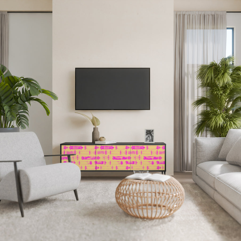 Mueble de TV de 3 puertas SKATEBOARD ARTISTRY con acabado negro