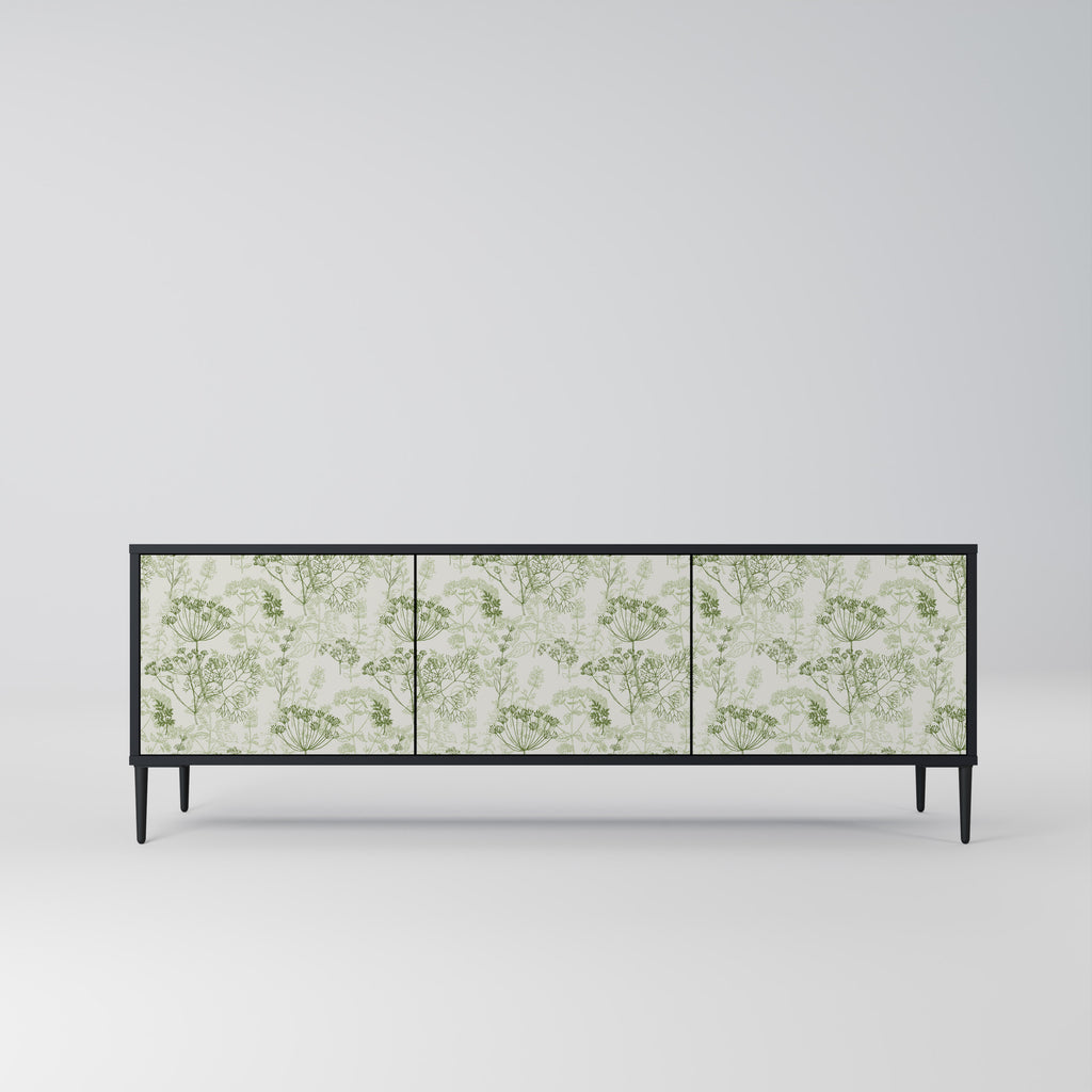 Mueble de TV FENNEL BALDACHIN de 3 puertas con acabado negro