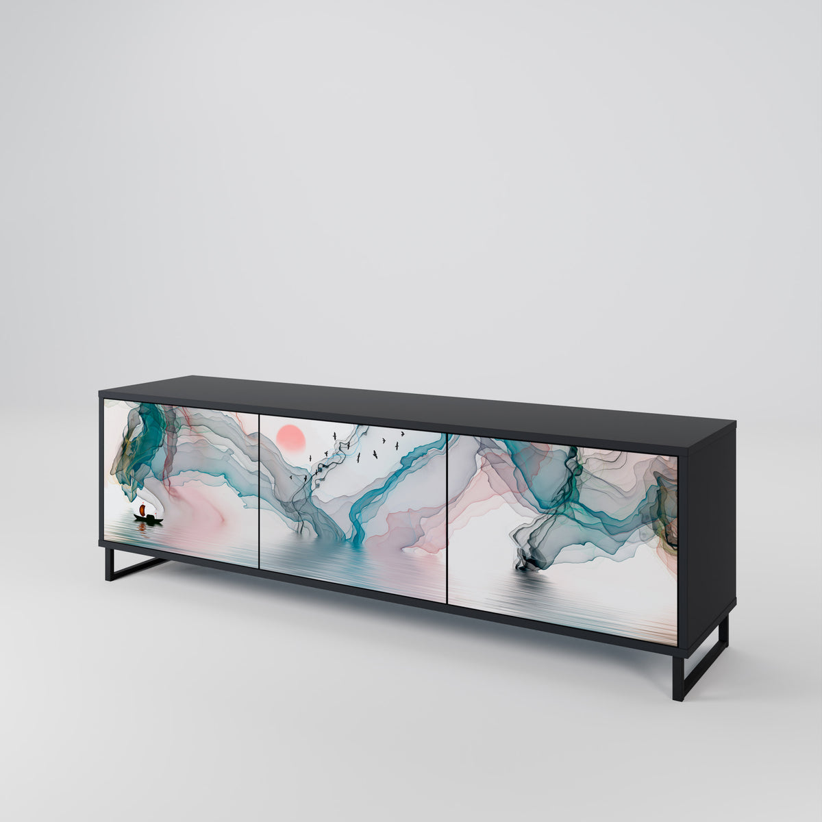 VELVET CROSSING Mueble de TV de 3 Puertas